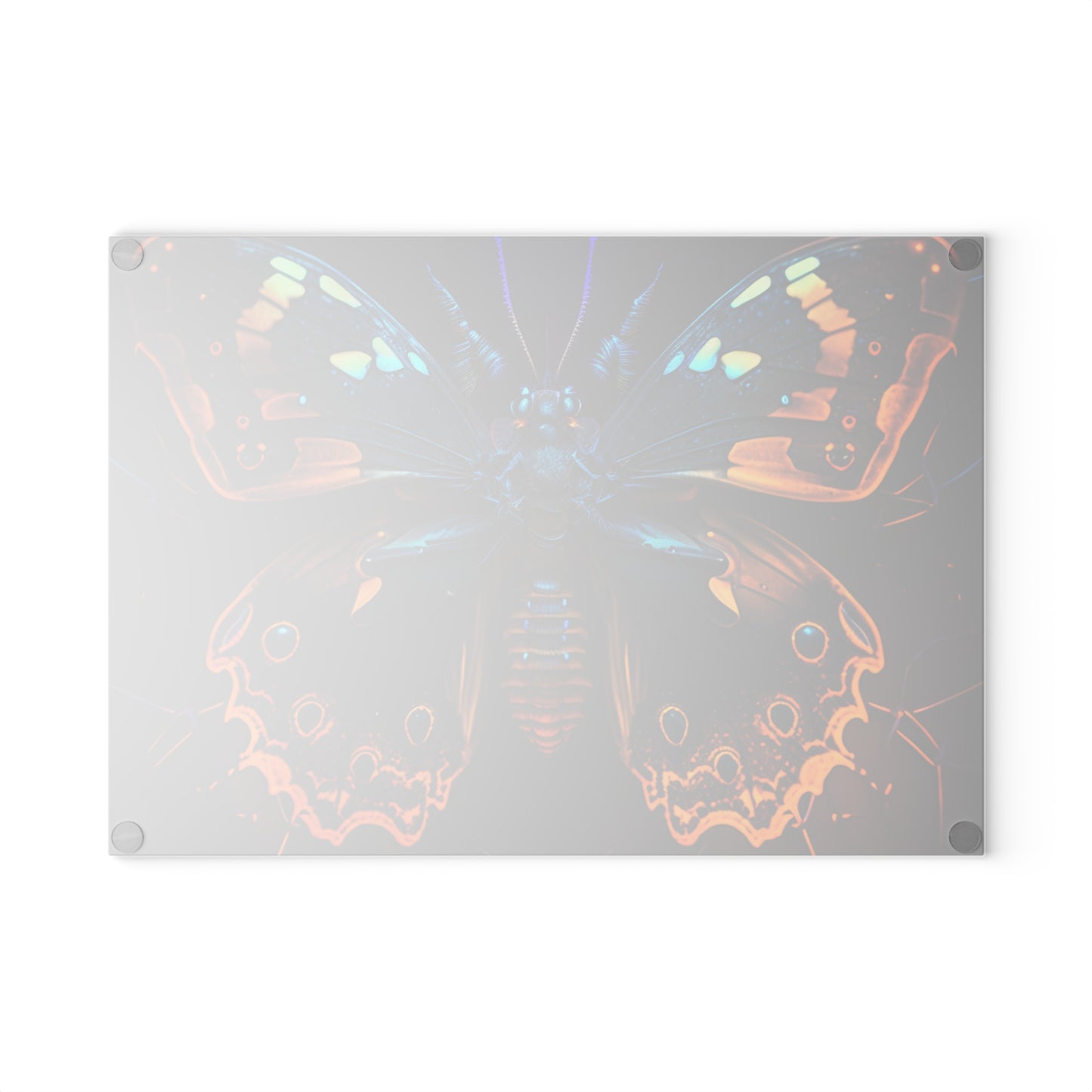 Glass Cutting Board Neon Hue Butterfly 2