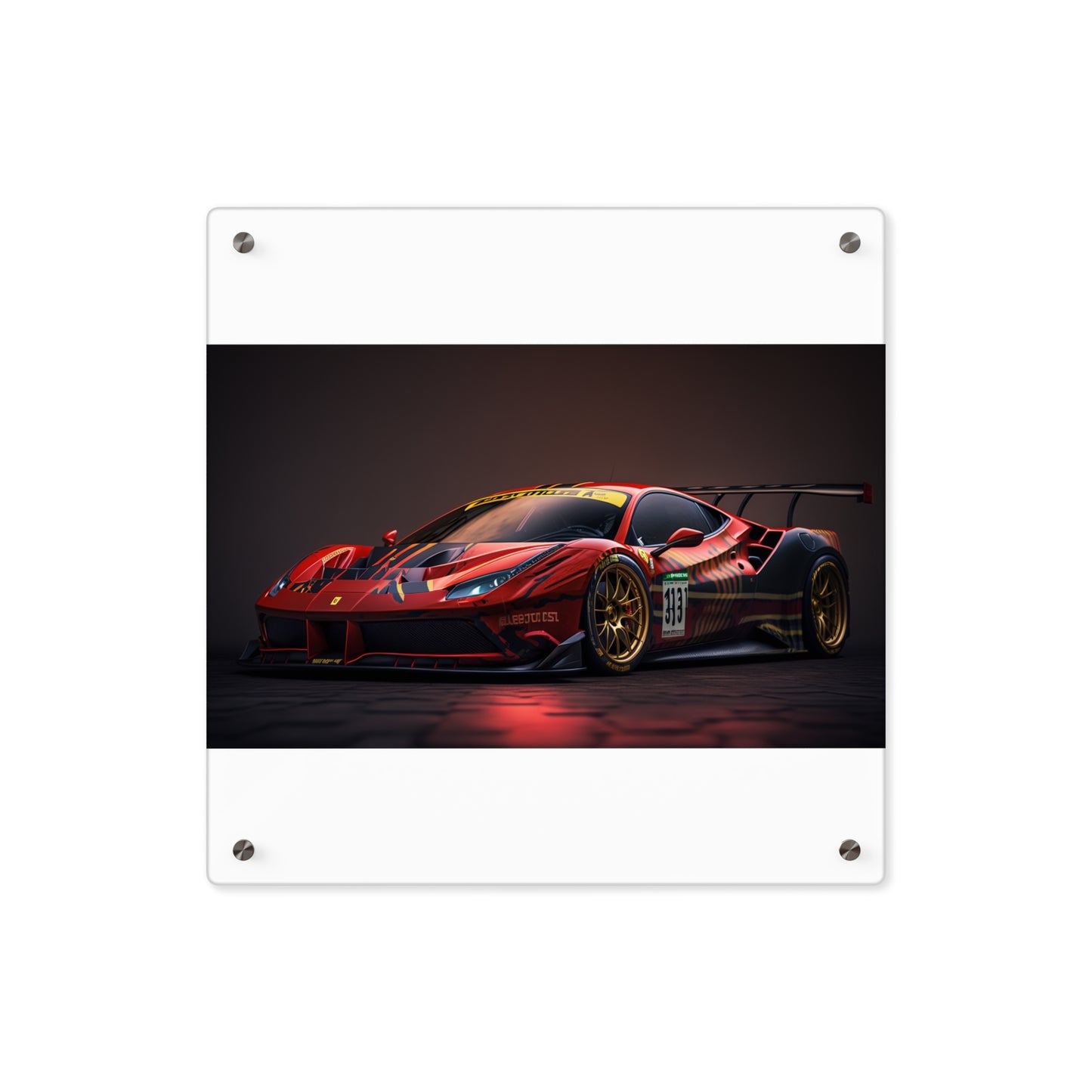 Acrylic Wall Art Panels Ferrari Red 1