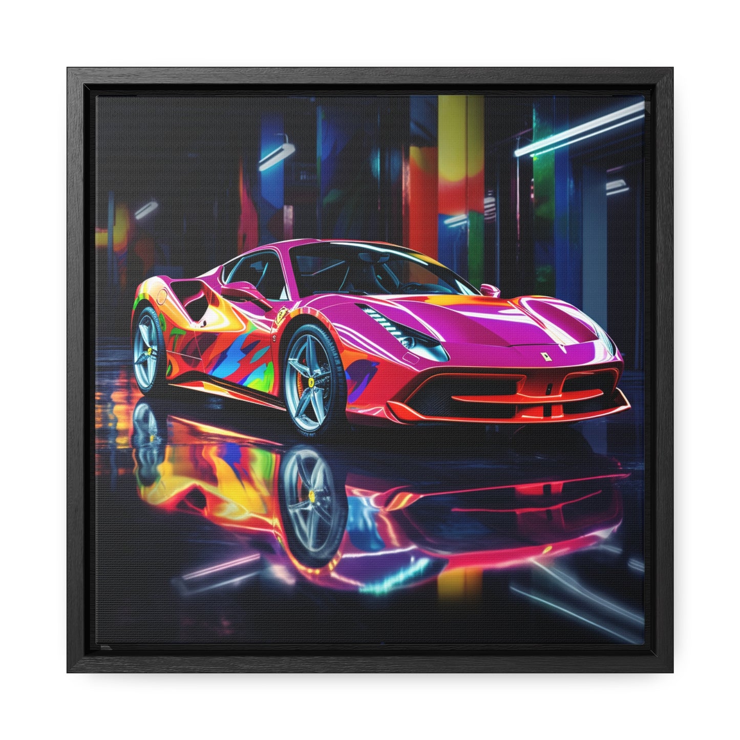 Gallery Canvas Wraps, Square Frame Pink Macro Ferrari 1