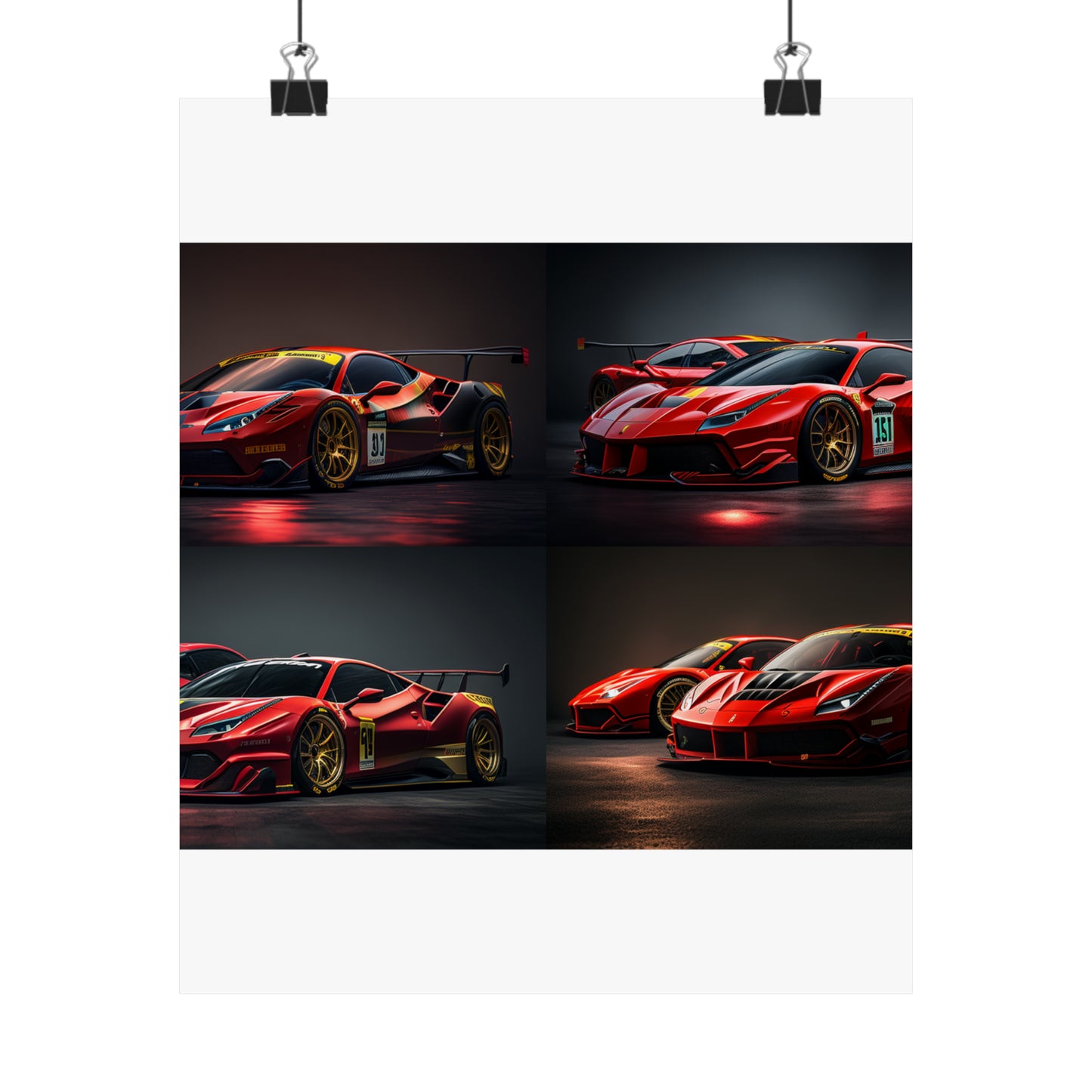 Premium Matte Vertical Posters Ferrari Red 5