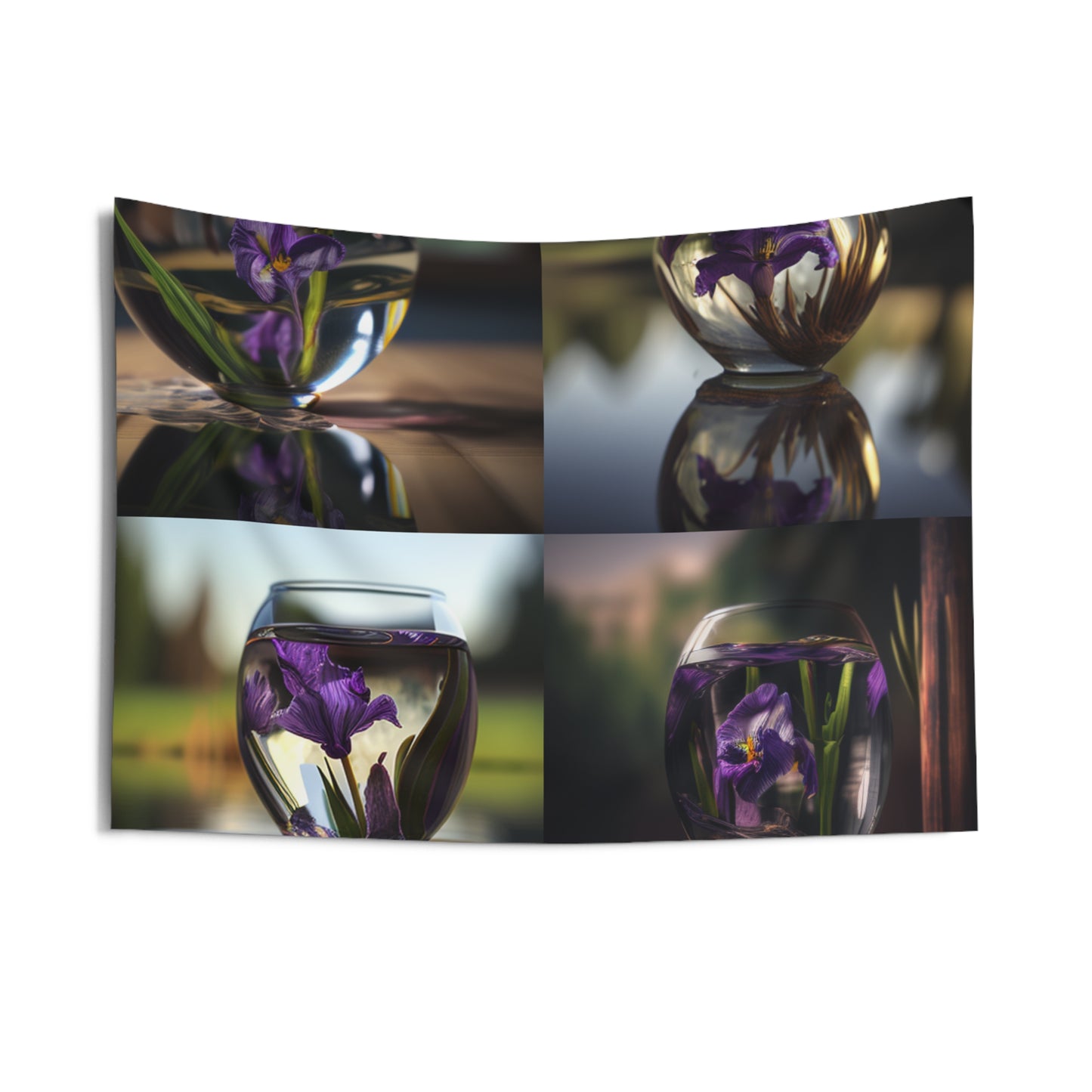 Indoor Wall Tapestries Purple Iris in a vase 5