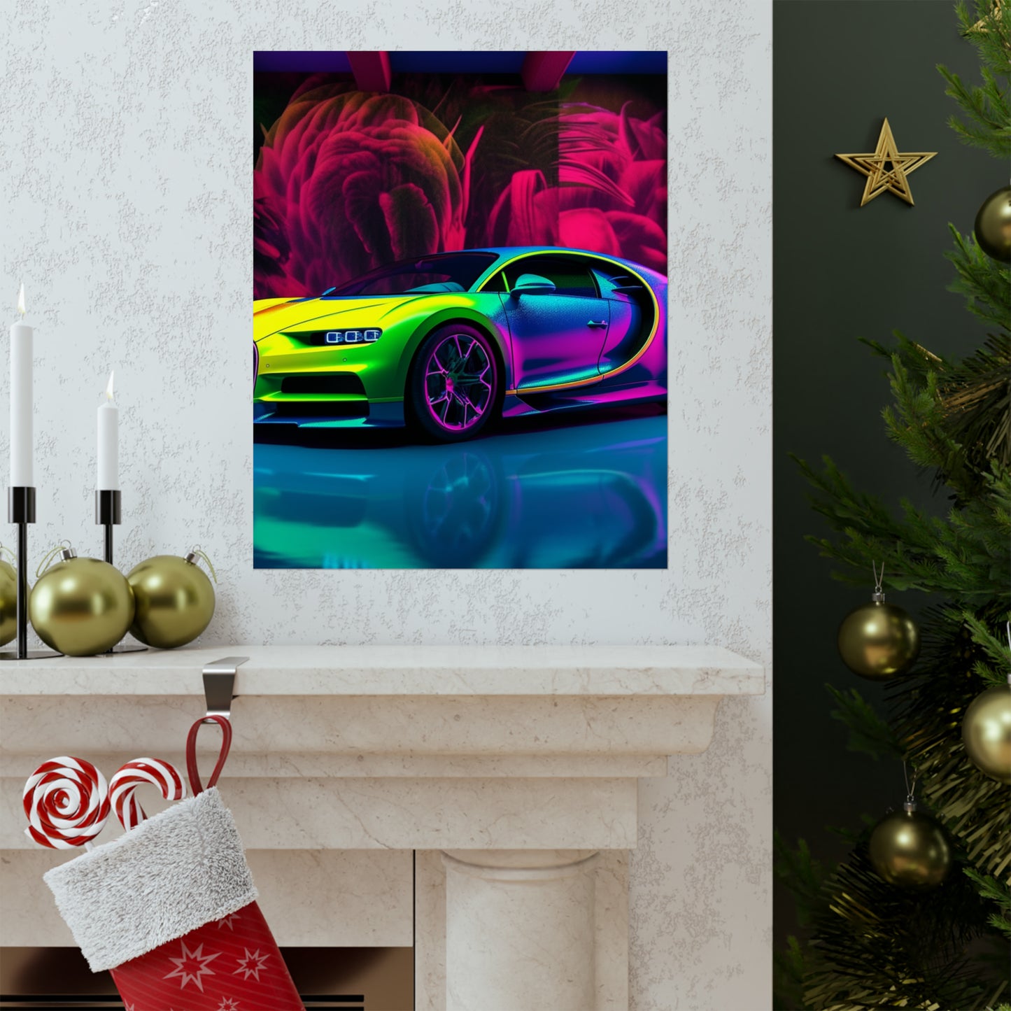 Premium Matte Vertical Posters Florescent Bugatti Flair 1