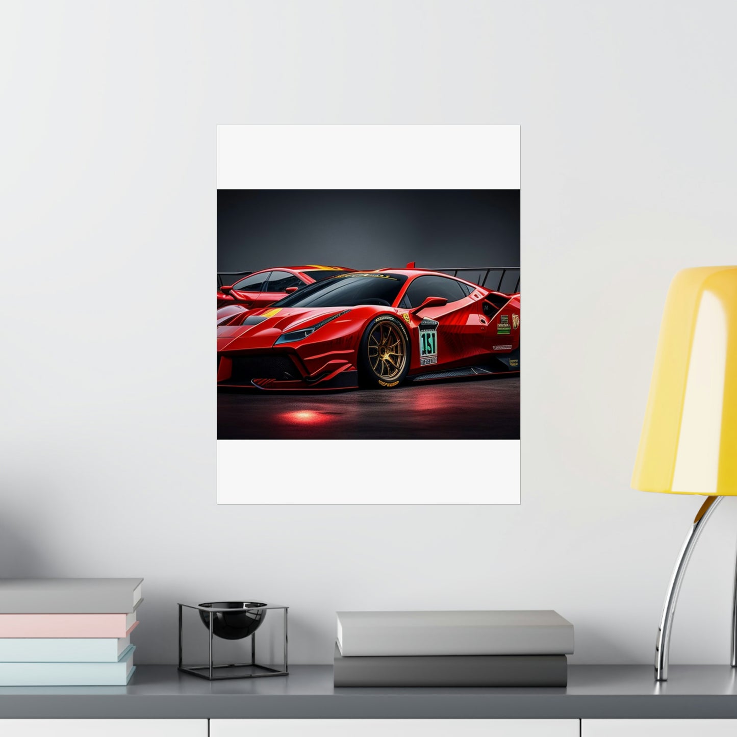 Premium Matte Vertical Posters Ferrari Red 2