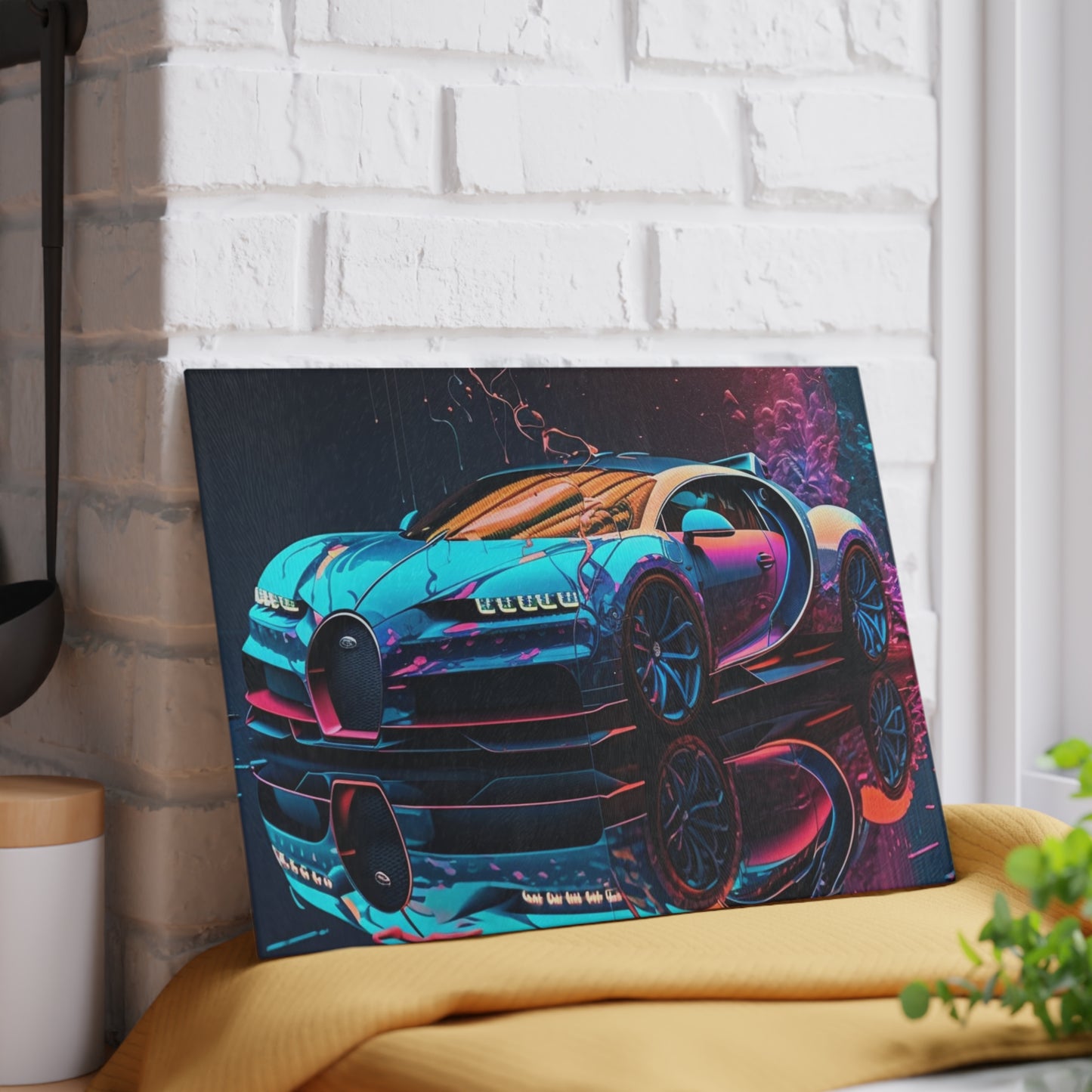 Glass Cutting Board Bugatti Neon Chiron 4