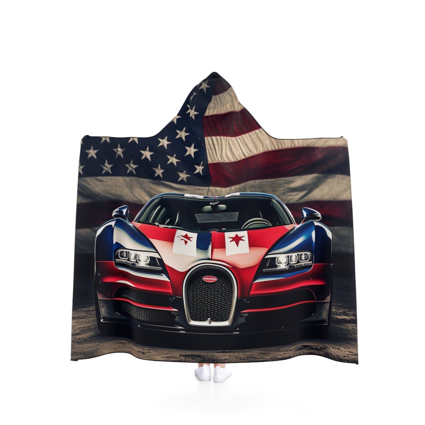 Hooded Blanket Bugatti American Flag 3