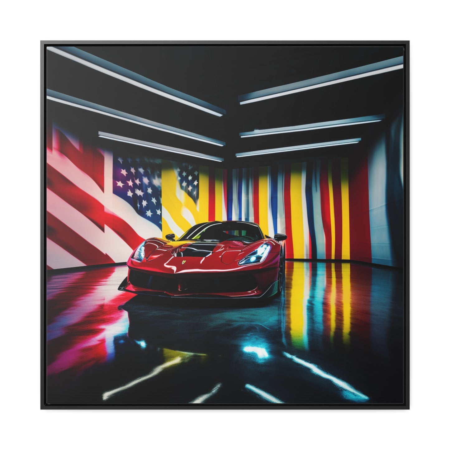 Gallery Canvas Wraps, Square Frame Macro Flag Ferrari 2