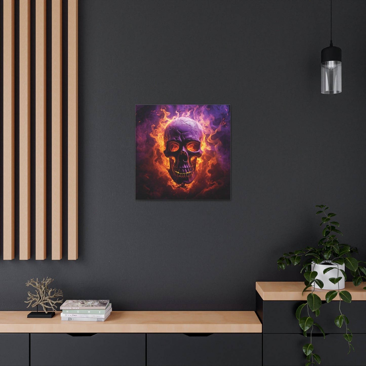 Canvas Gallery Wraps Skull Flames 3