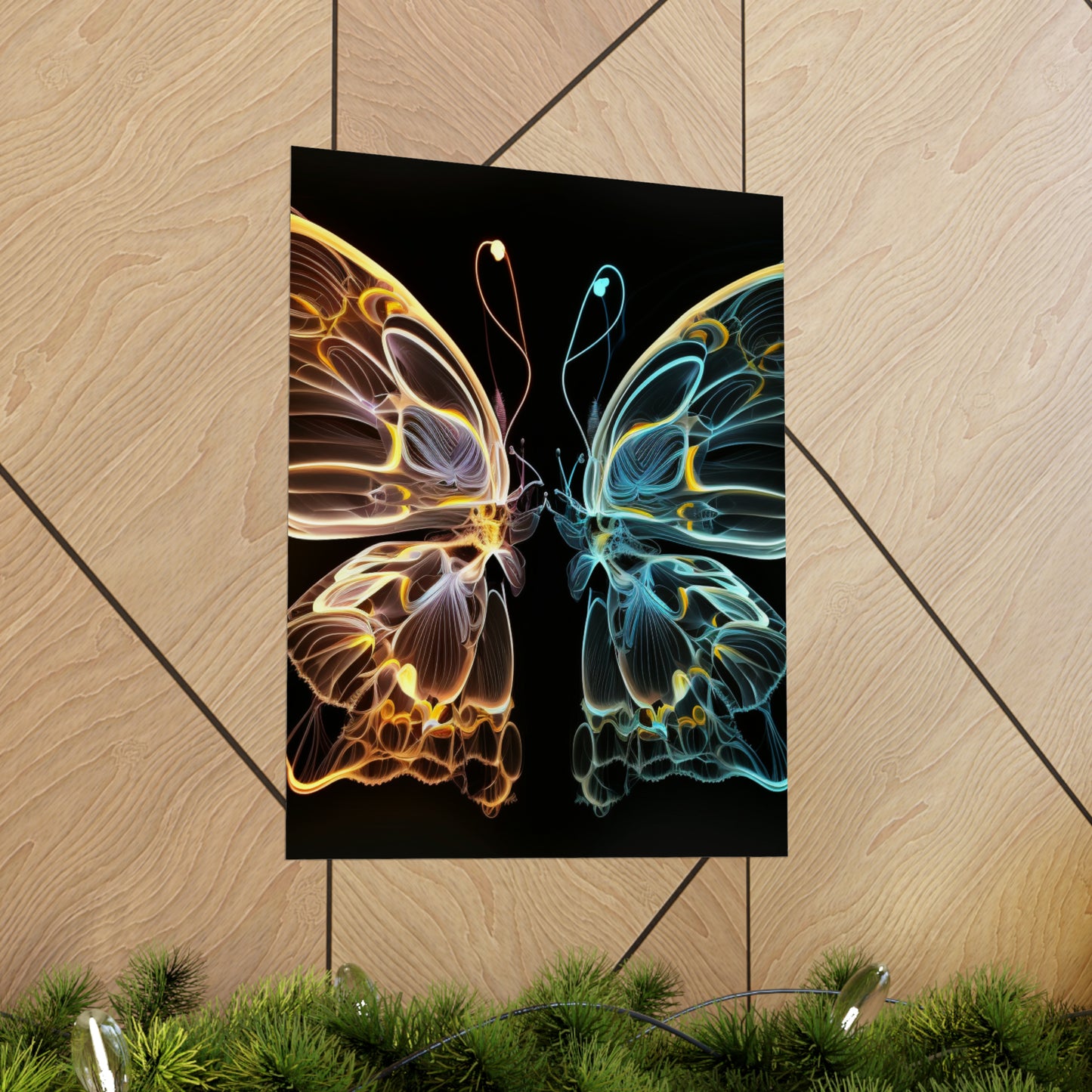 Premium Matte Vertical Posters Neon Glo Butterfly 3