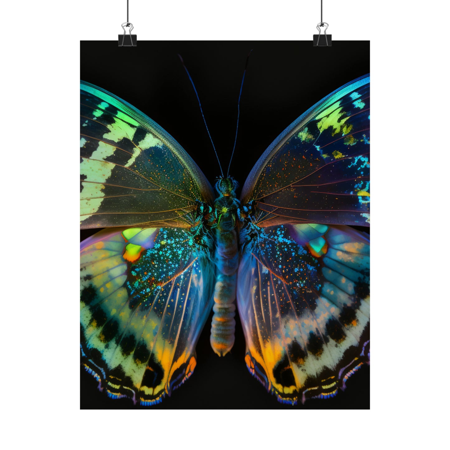 Premium Matte Vertical Posters Neon Butterfly Flair 4