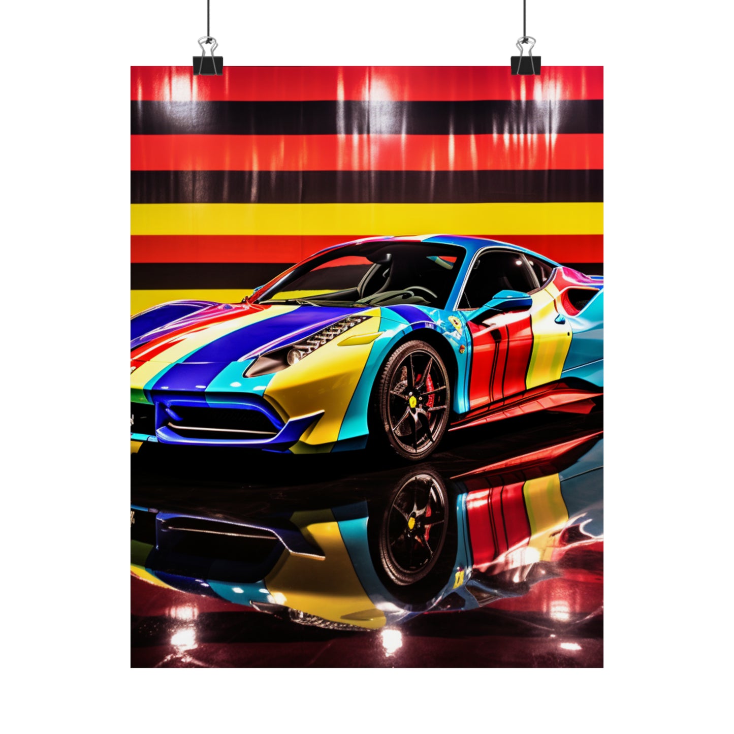 Premium Matte Vertical Posters Hyper Colorfull Ferrari 2