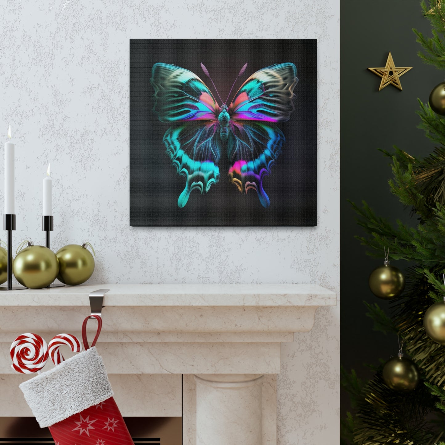 Canvas Gallery Wraps Neon Butterfly Fusion 3