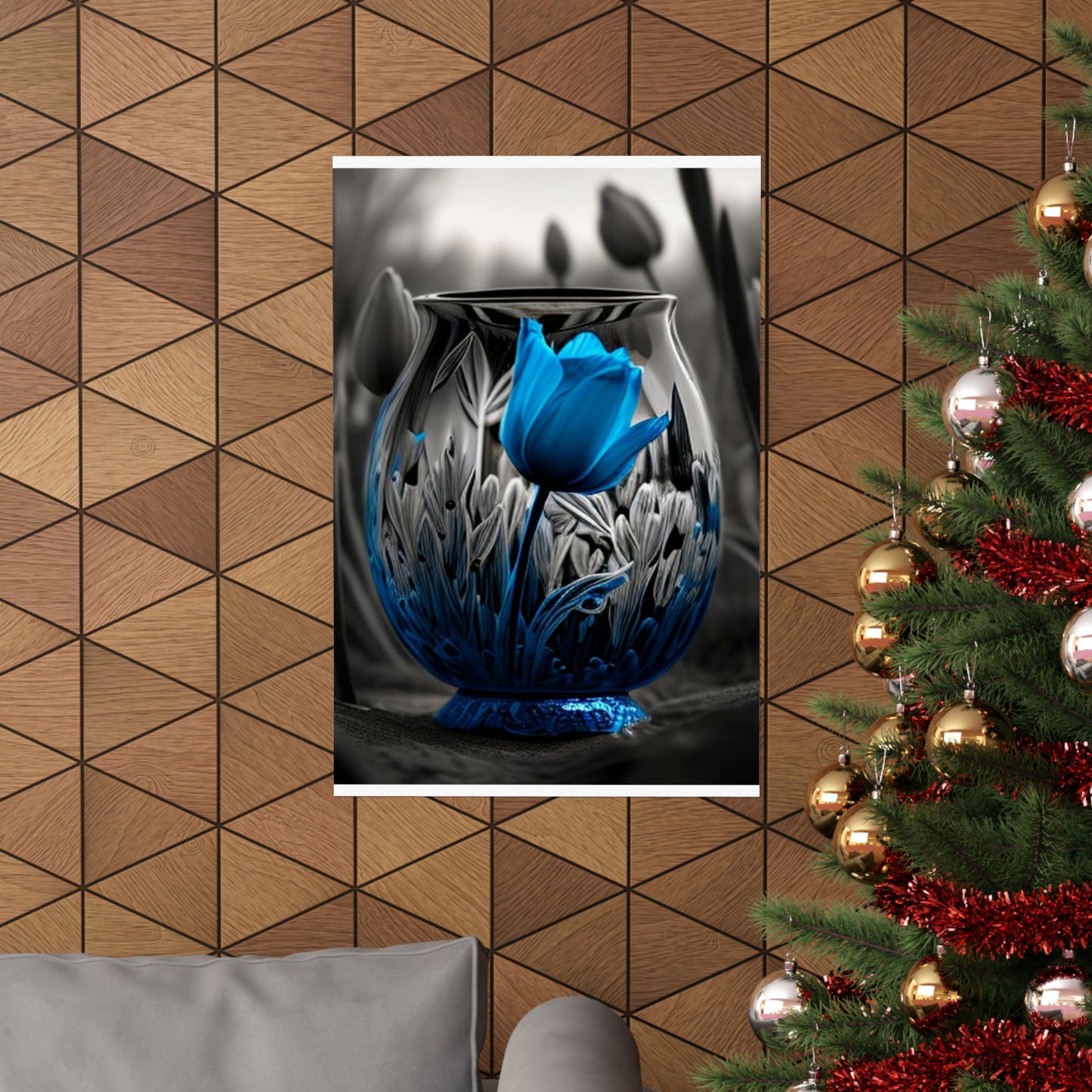 Premium Matte Vertical Posters Tulip Blue 1