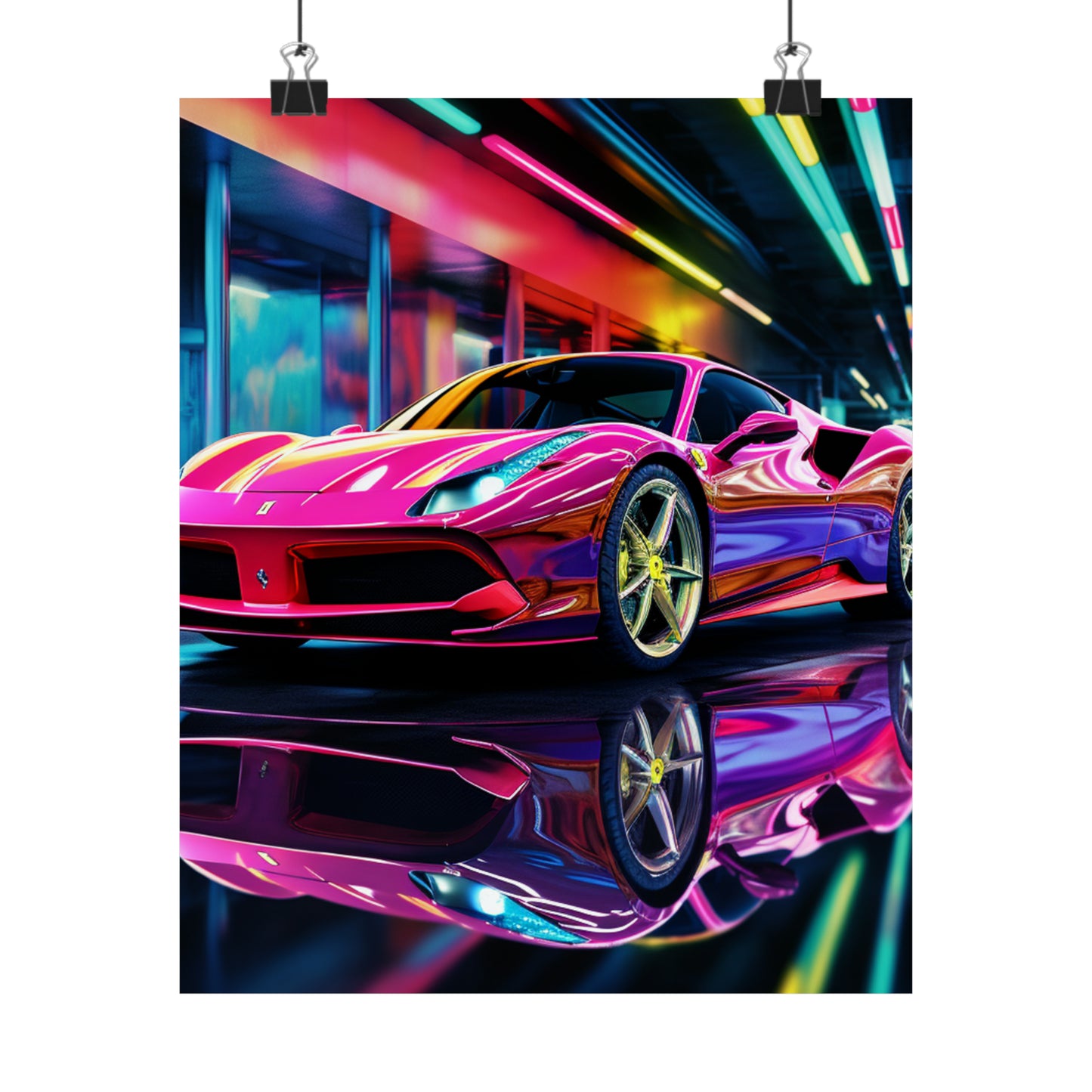 Premium Matte Vertical Posters Pink Macro Ferrari 4