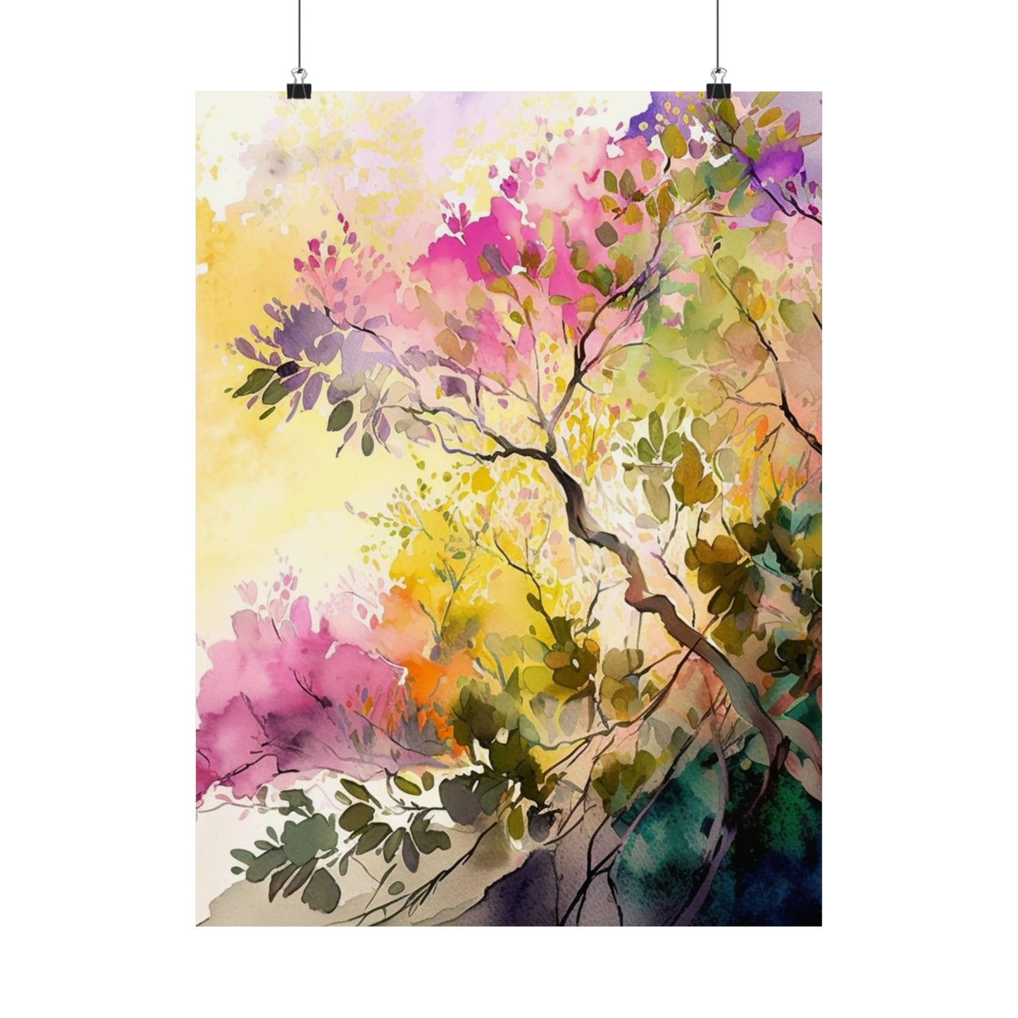 Premium Matte Vertical Posters Mother Nature Bright Spring Colors Realistic Watercolor 2