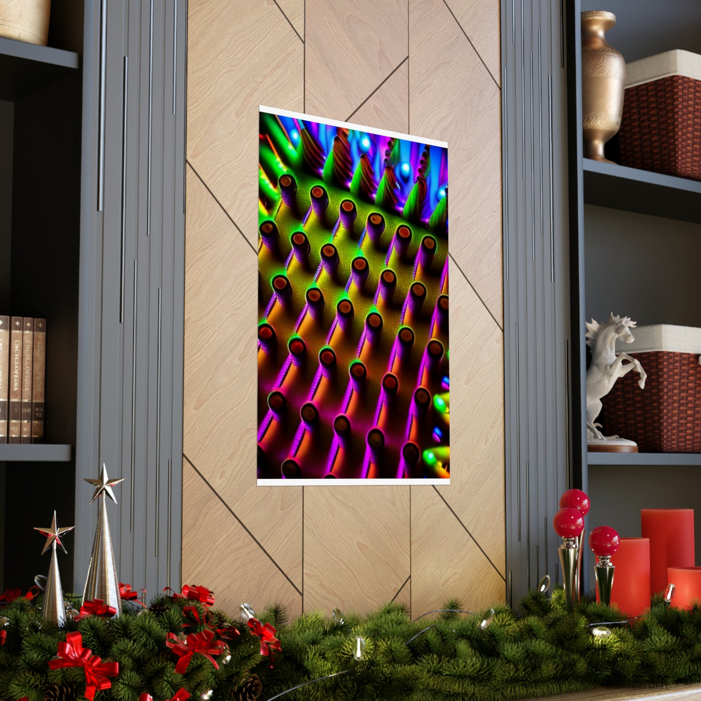 posters Macro Cactus neon square 1