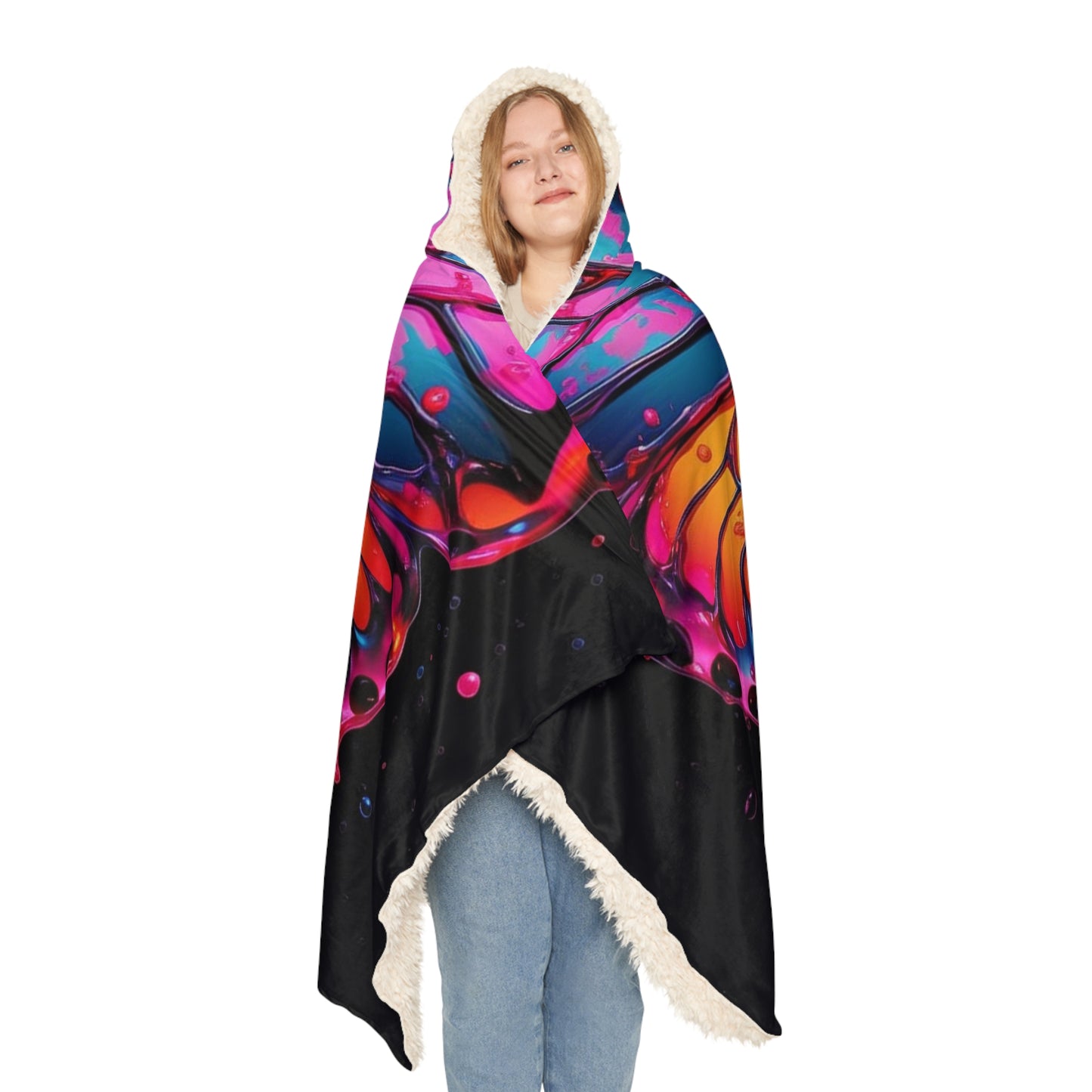 Snuggle Hooded Blanket Pink Butterfly Flair 1