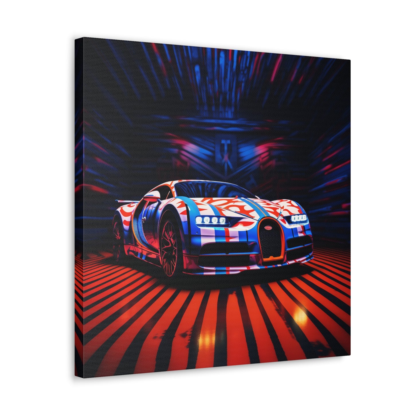 Canvas Gallery Wraps Macro Bugatti American Flag 1