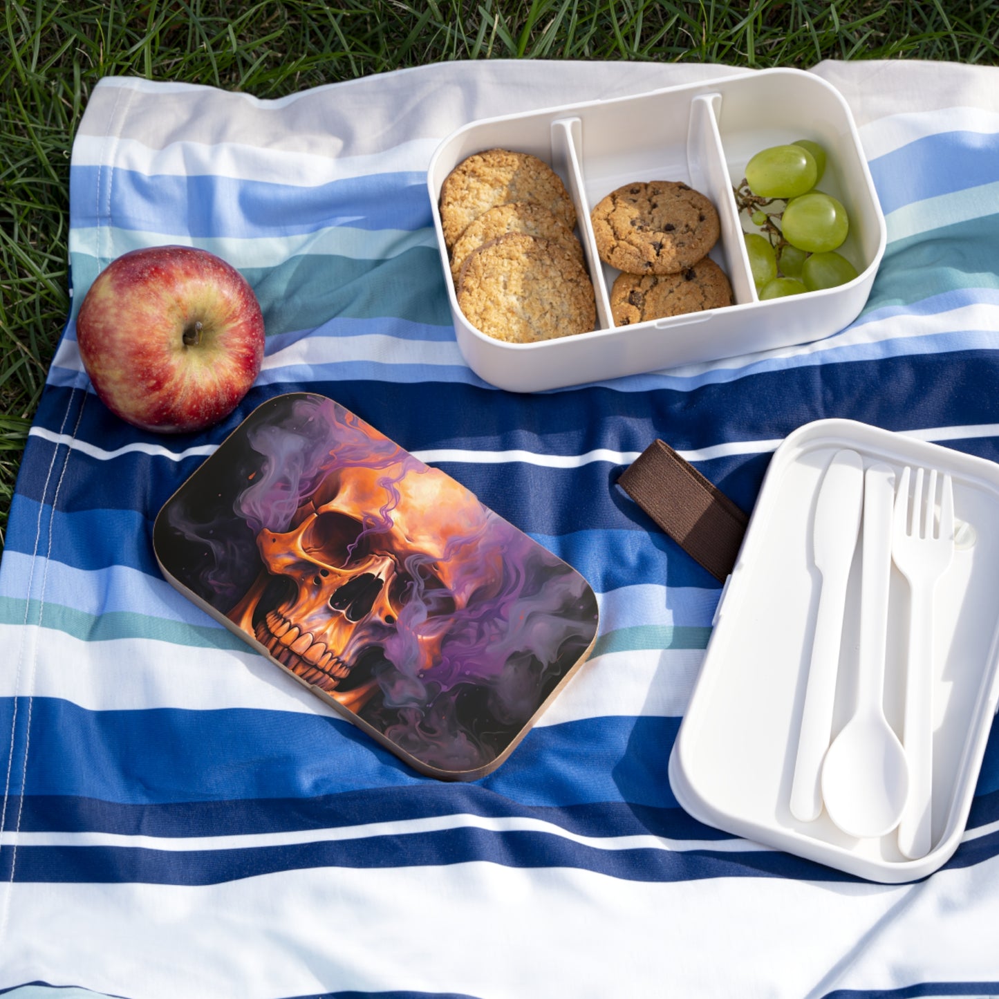 Bento Lunch Box Skull Flames 4