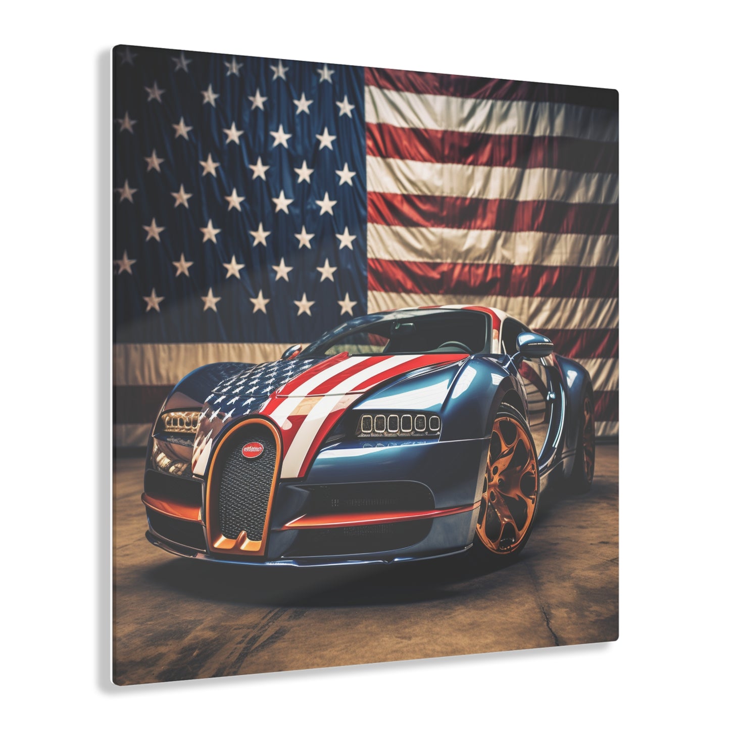 Acrylic Prints Bugatti Flag American 4