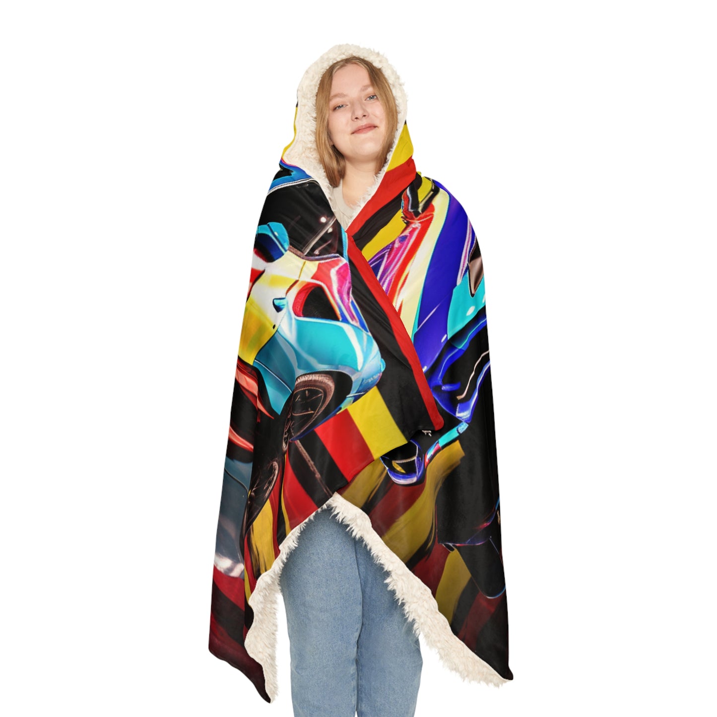 Snuggle Hooded Blanket Hyper Colorfull Ferrari 2