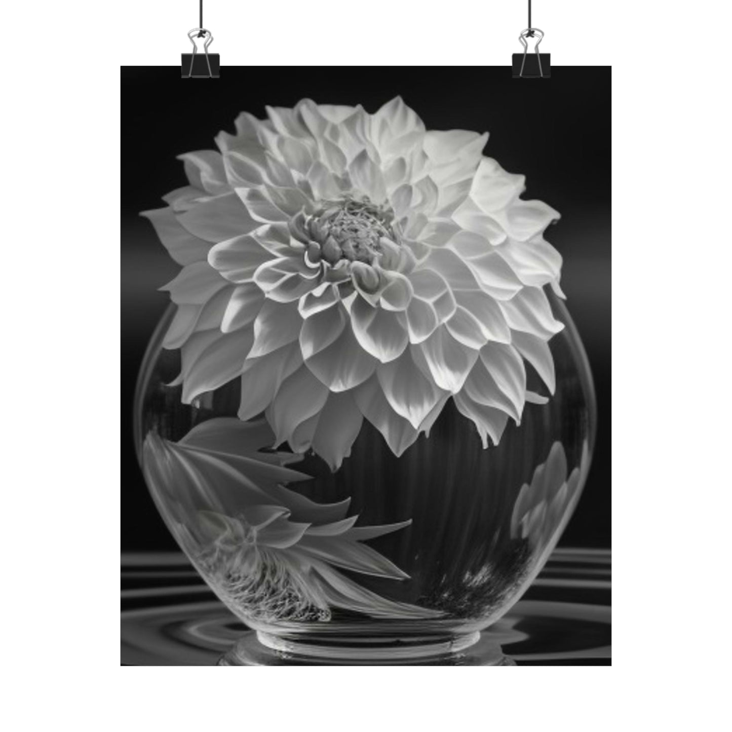 Premium Matte Vertical Posters White Dahlia 1