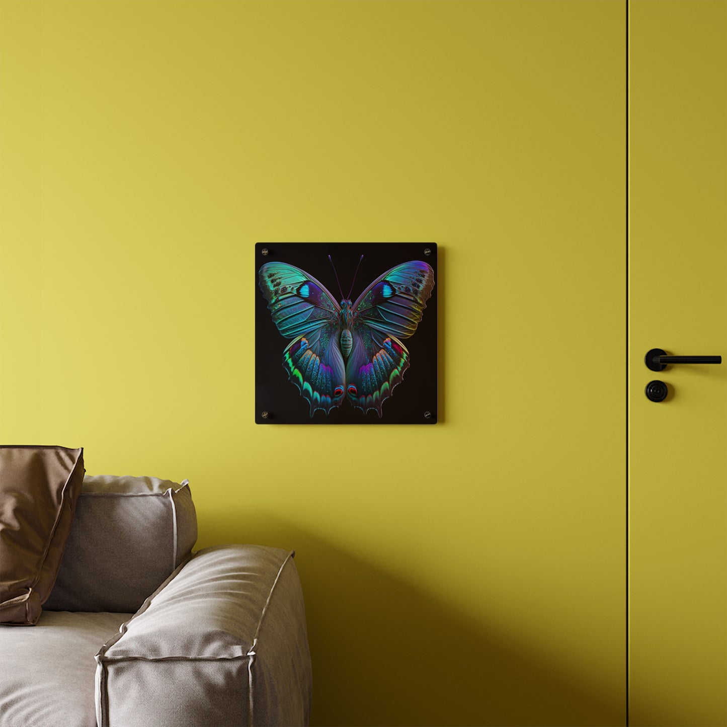 Acrylic Wall Art Panels Hue Neon Butterfly 4