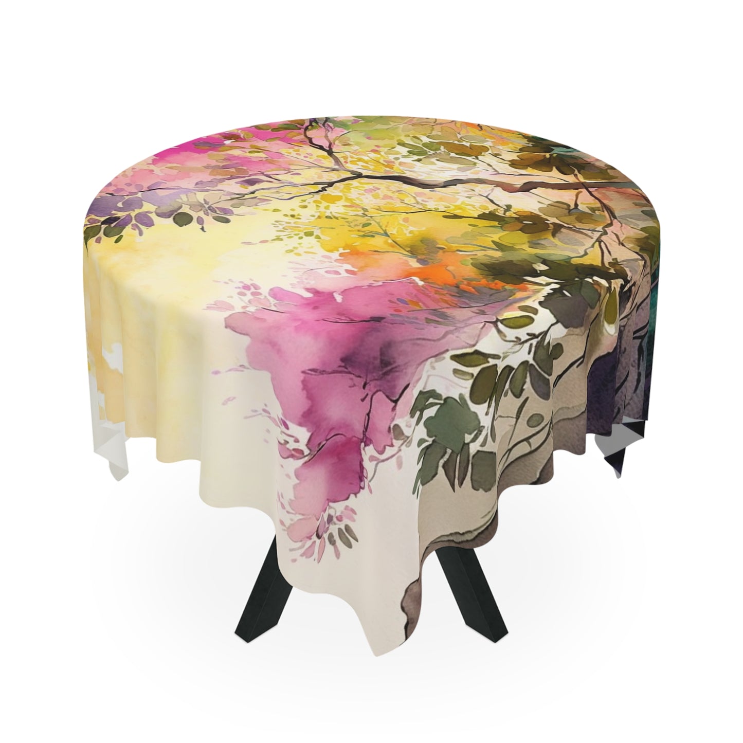 Tablecloth Mother Nature Bright Spring Colors Realistic Watercolor 2