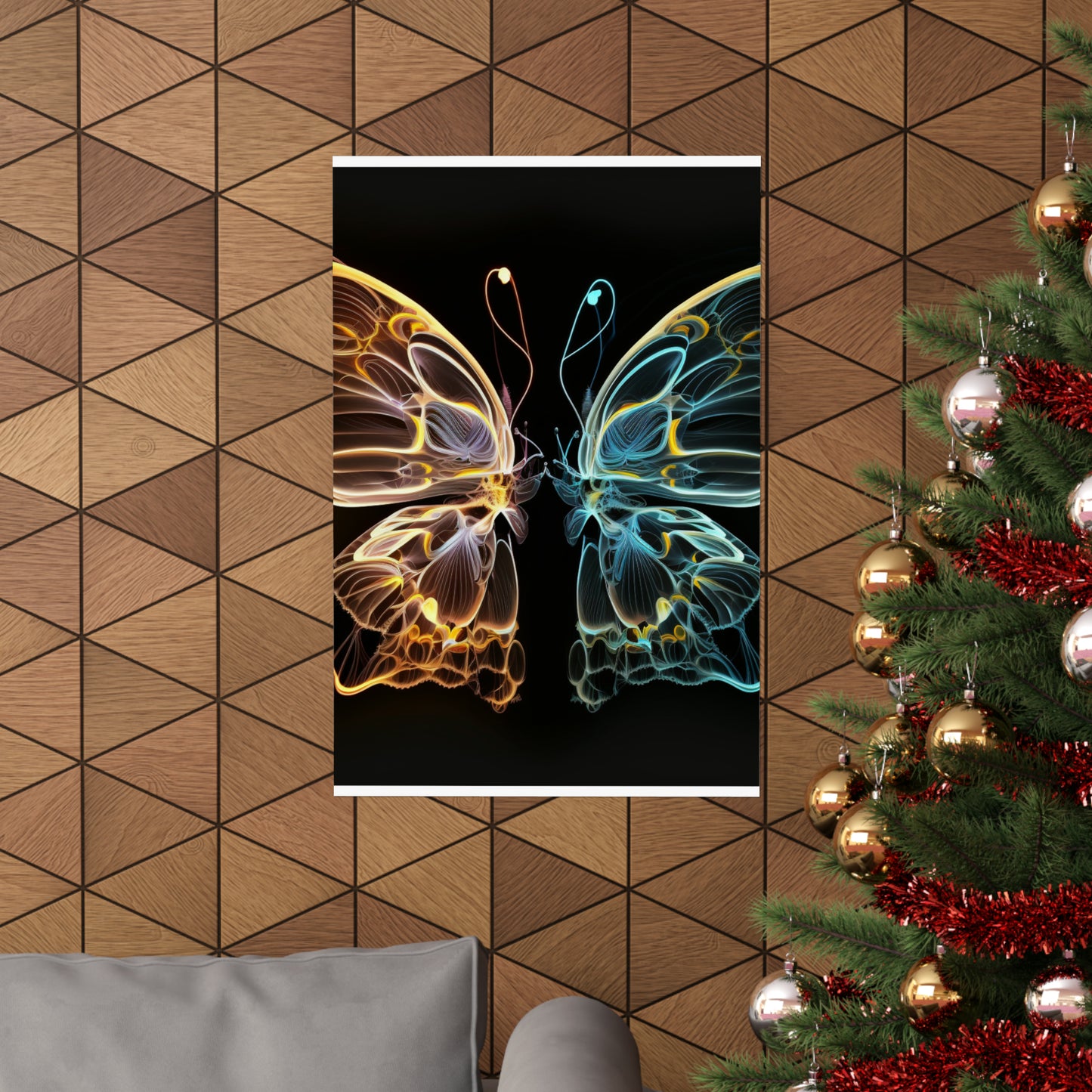 Premium Matte Vertical Posters Neon Glo Butterfly 3