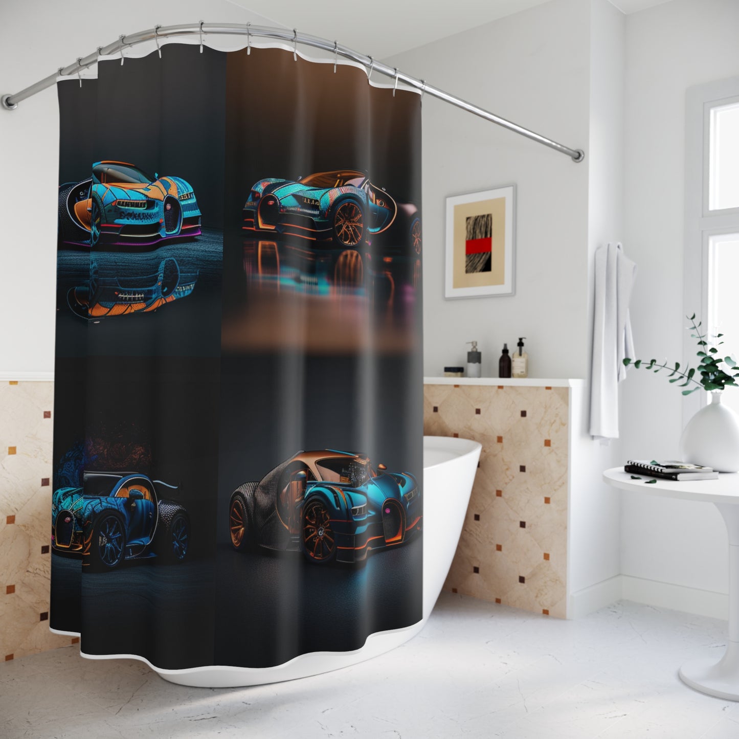 Polyester Shower Curtain Bugatti Blue 5