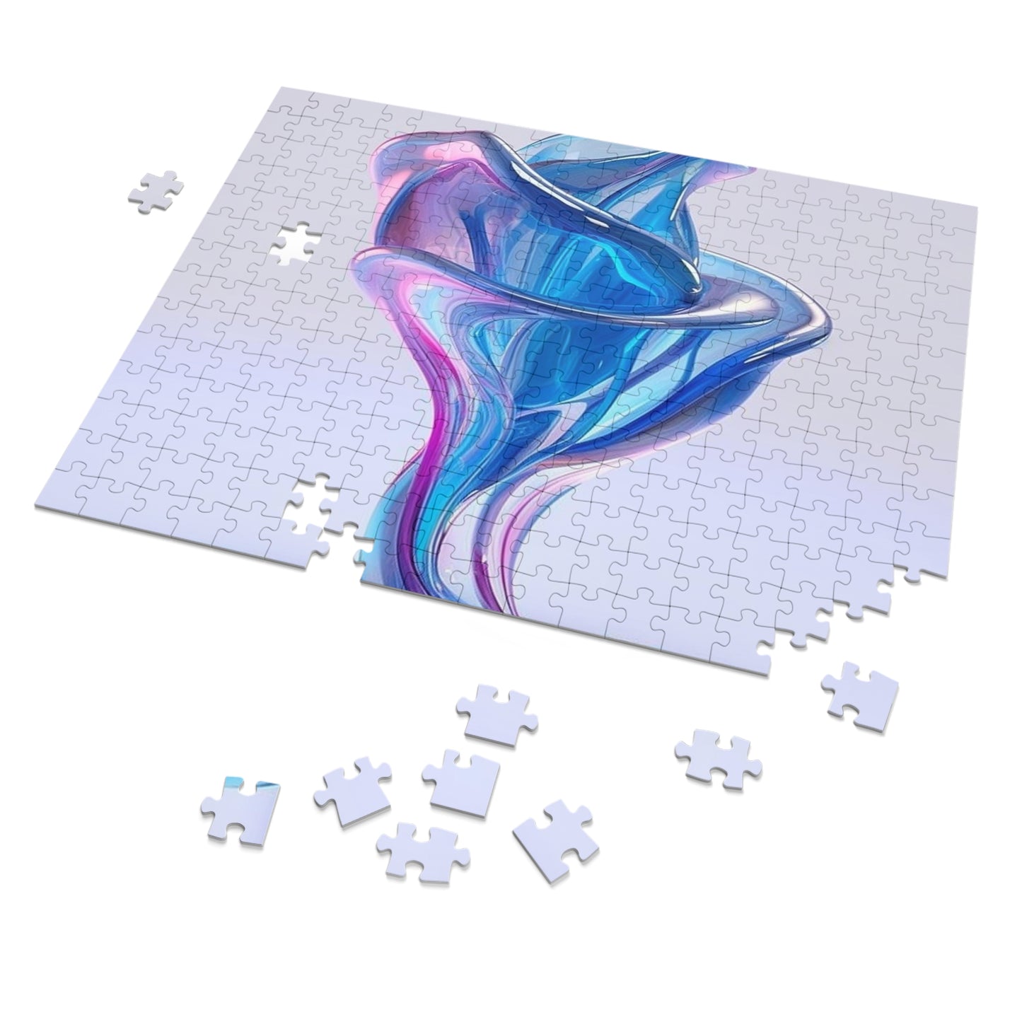 Jigsaw Puzzle (30, 110, 252, 500,1000-Piece) Pink & Blue Tulip Rose 2