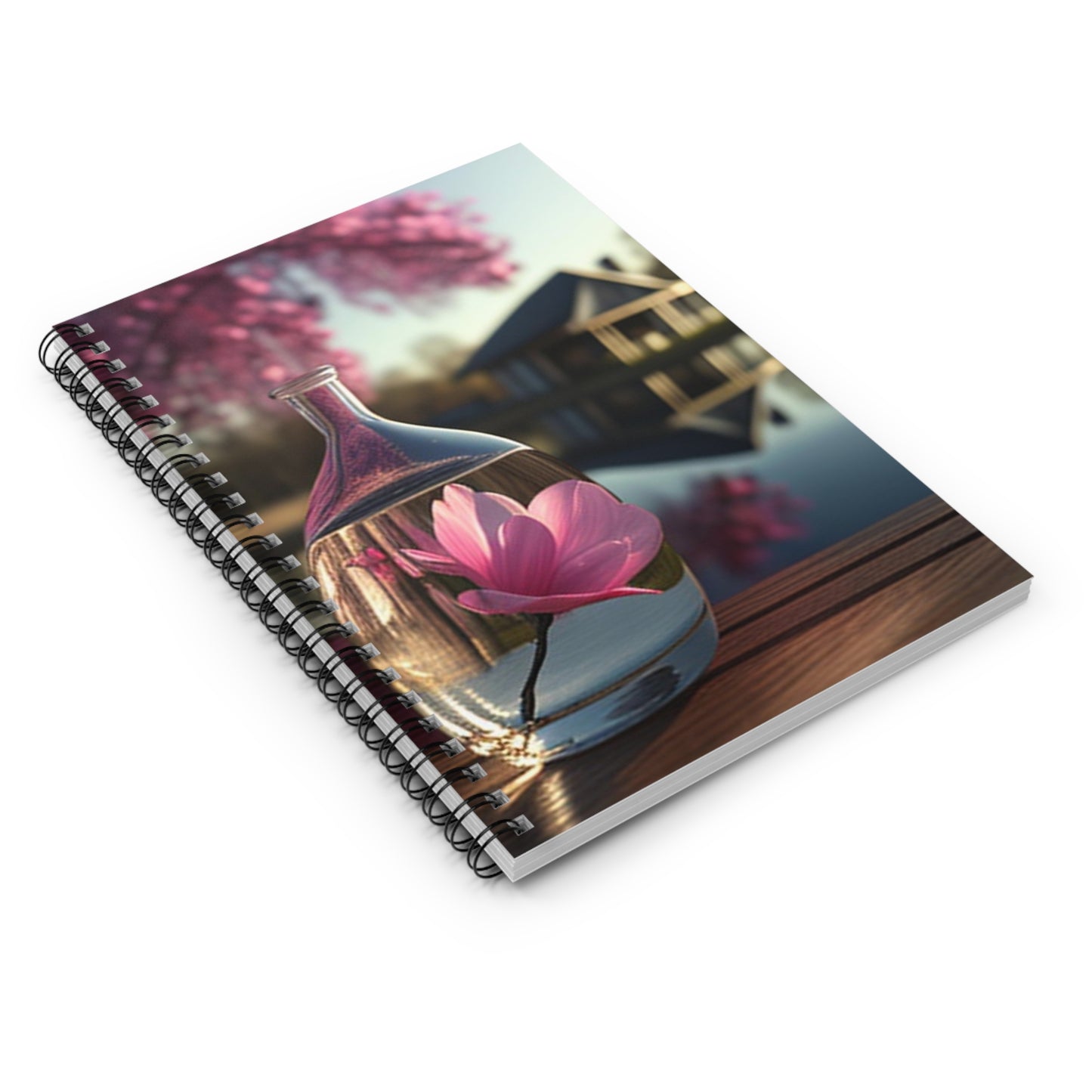 Spiral Notebook - Ruled Line Magnolia in a Glass vase 2