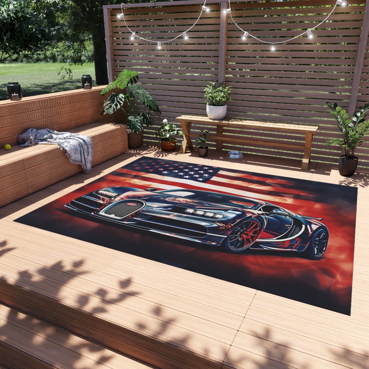 Outdoor Rug  Abstract American Flag Background Bugatti 4