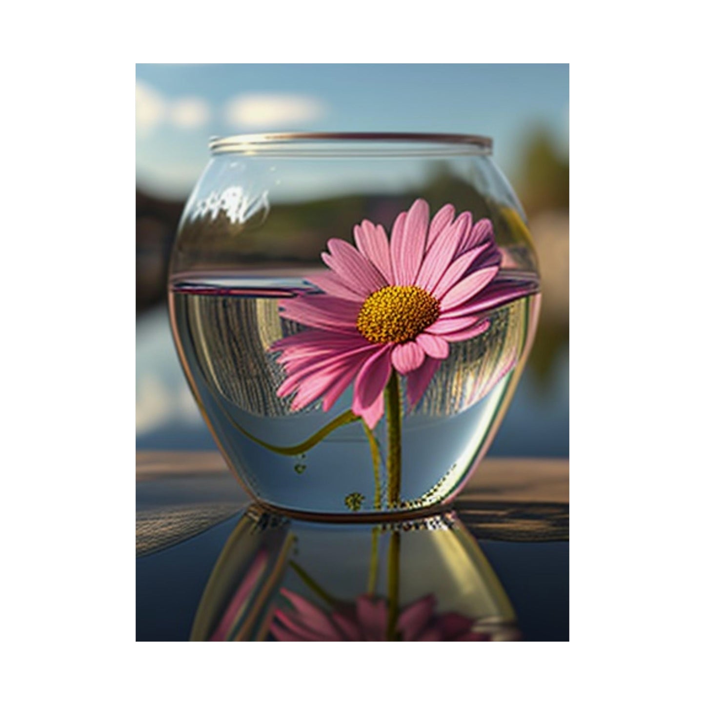 Premium Matte Vertical Posters Pink Daisy 3