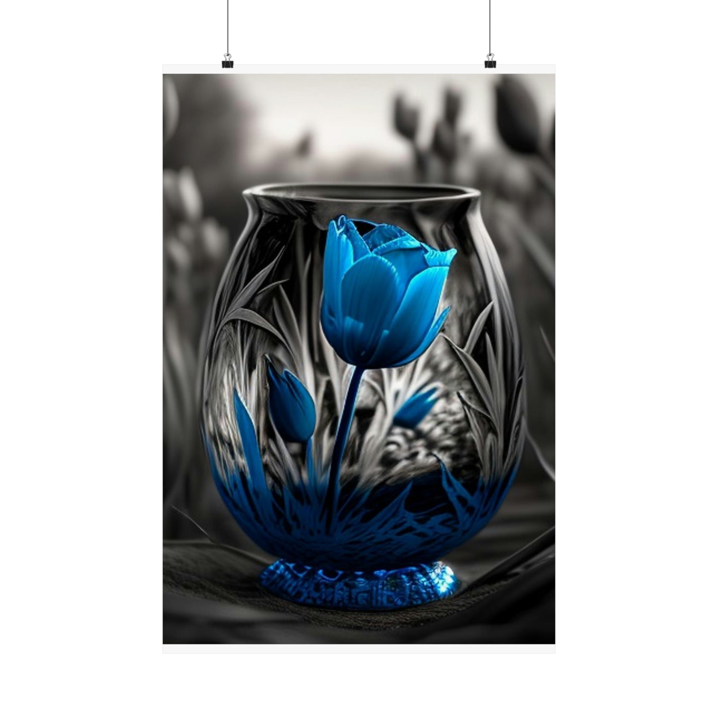 Premium Matte Vertical Posters Tulip Blue 3