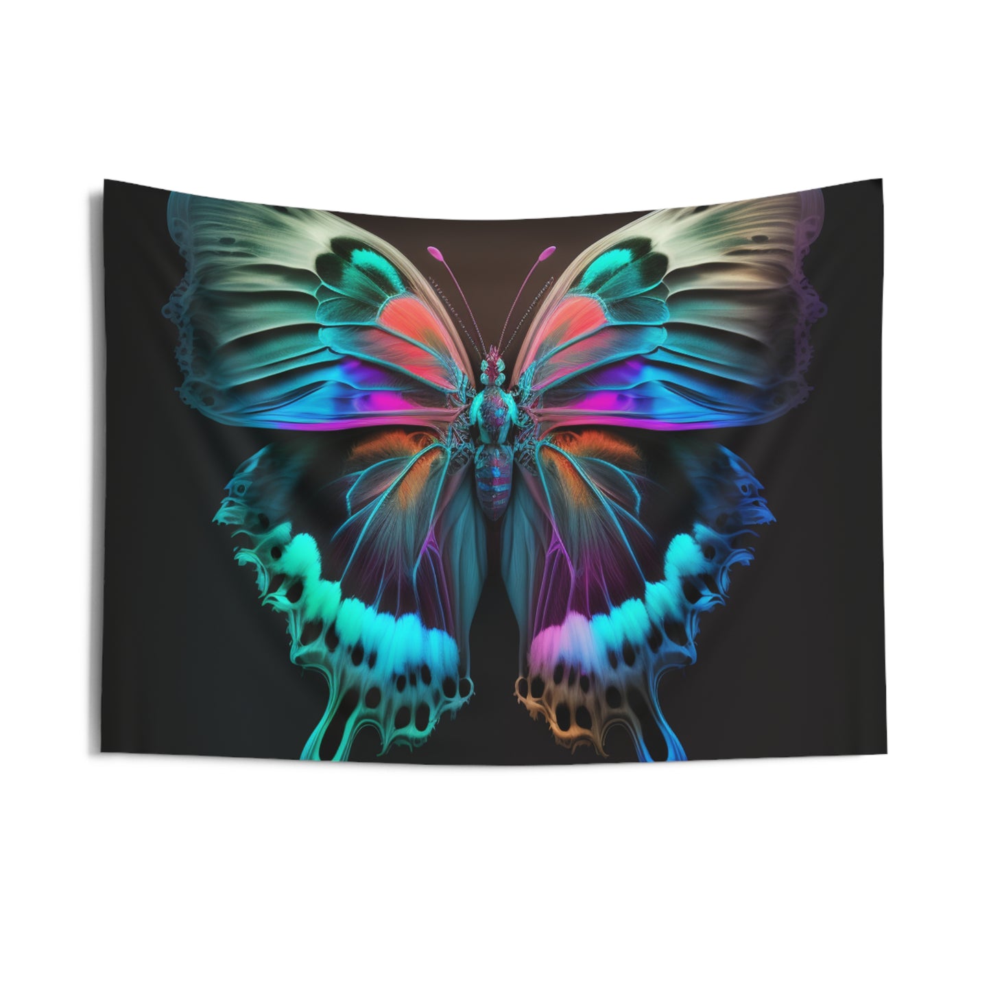 Indoor Wall Tapestries Raw Hyper Color Butterfly 2