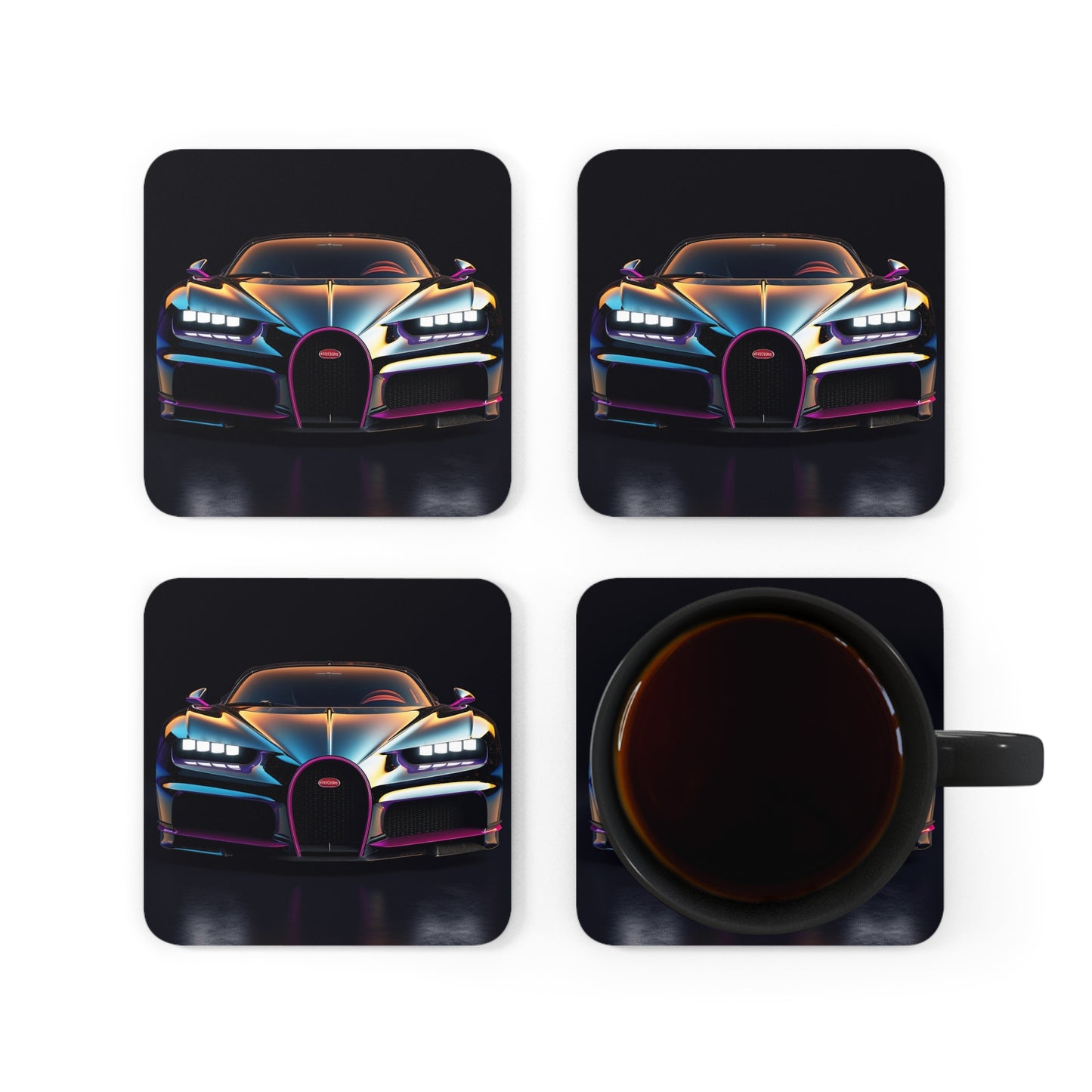 Corkwood Coaster Set Hyper Bugatti Chiron 1