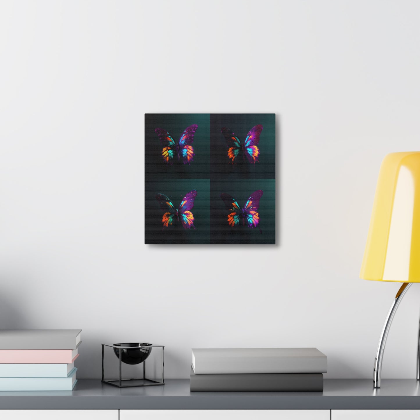 Canvas Gallery Wraps Hyper Colorful Butterfly Purple 5