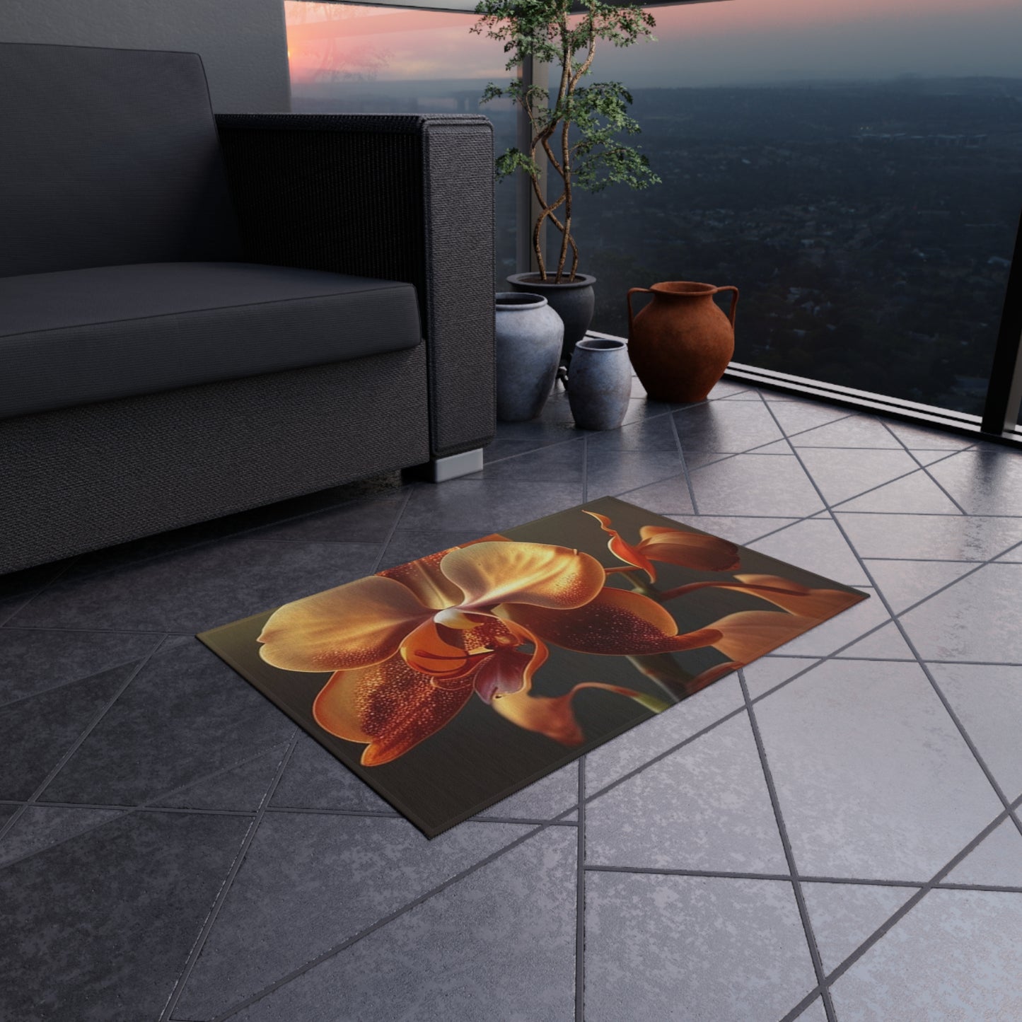 Outdoor Rug  Orange Orchid 1