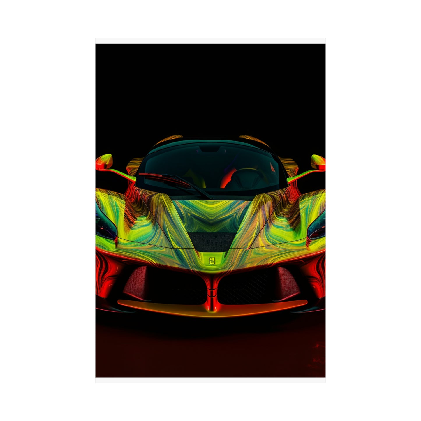 Premium Matte Vertical Posters Ferrari Neon 1