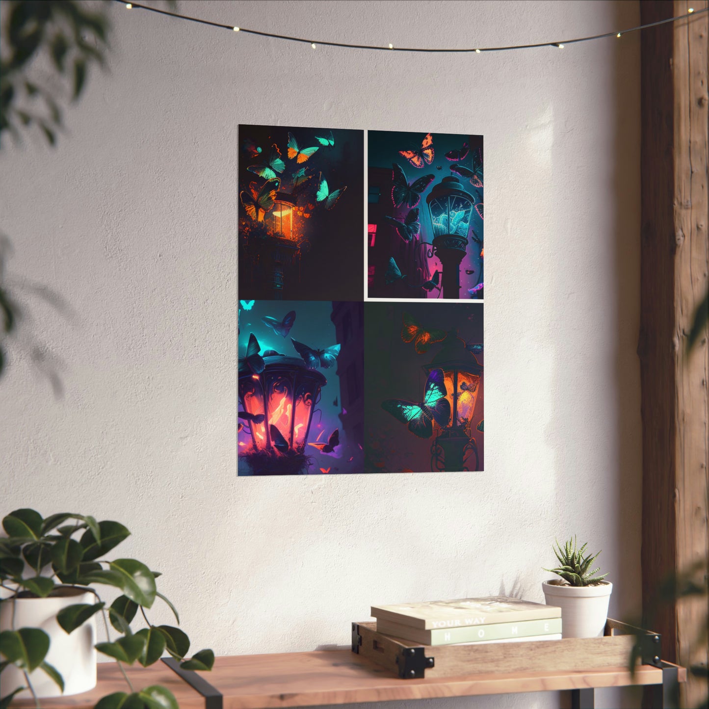 Premium Matte Vertical Posters Street Light Butterfly 5