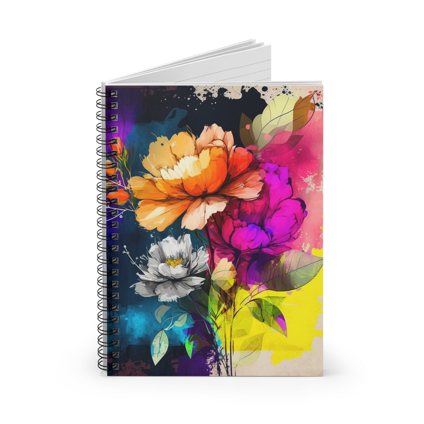 Spiral Notebook - Ruled Line Bright Spring Flowers 4