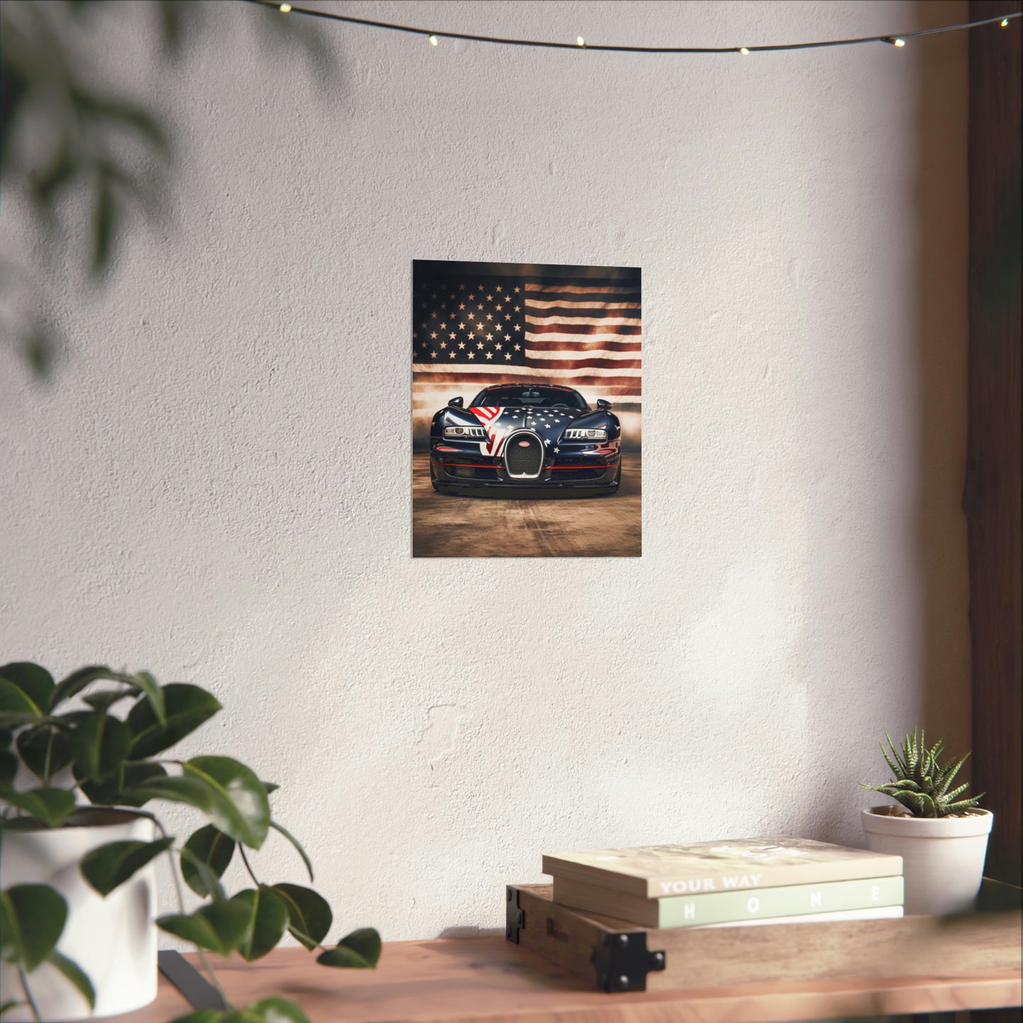 Premium Matte Vertical Posters Bugatti American Flag 2