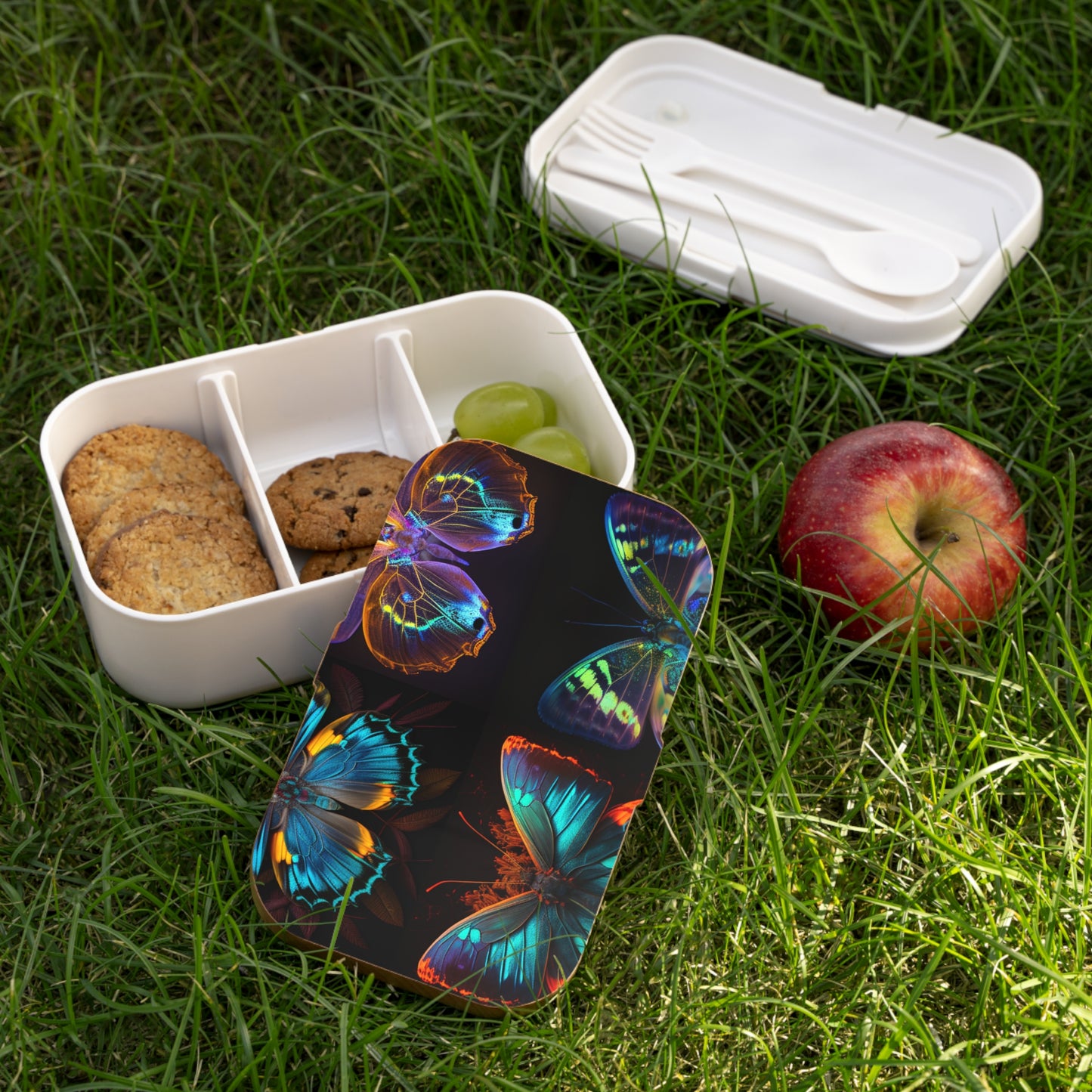 Bento Lunch Box Neon Butterfly Flair 5