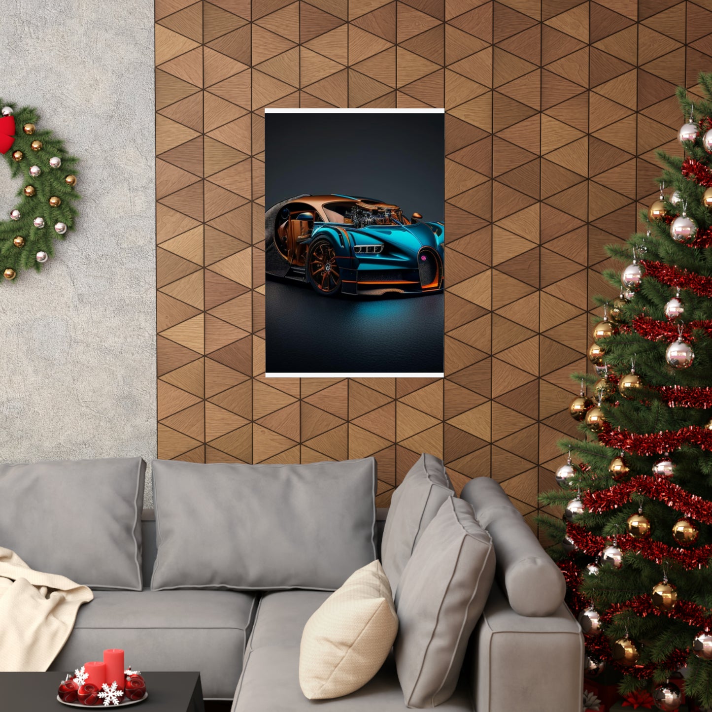 Premium Matte Vertical Posters Bugatti Blue 4