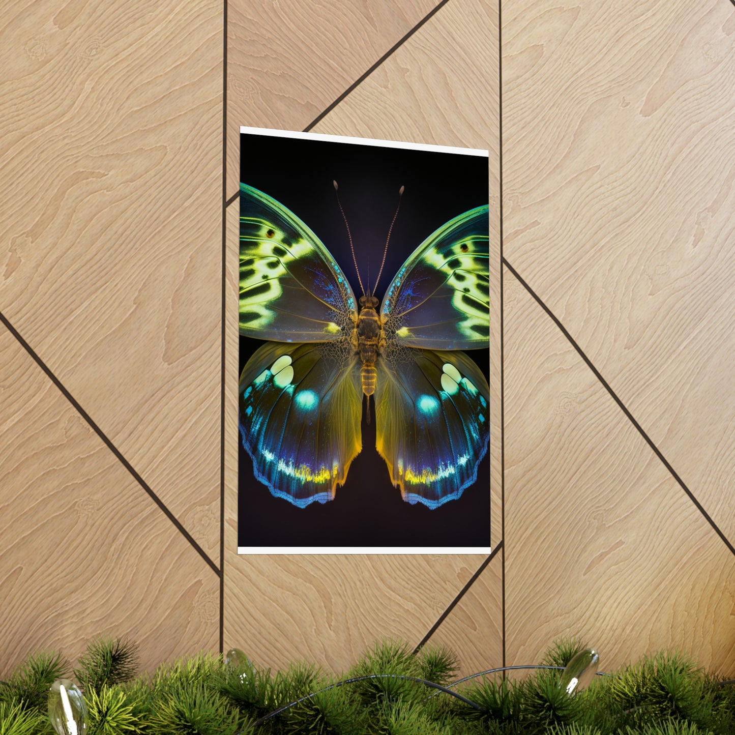 Premium Matte Vertical Posters Neon Hue Butterfly 1