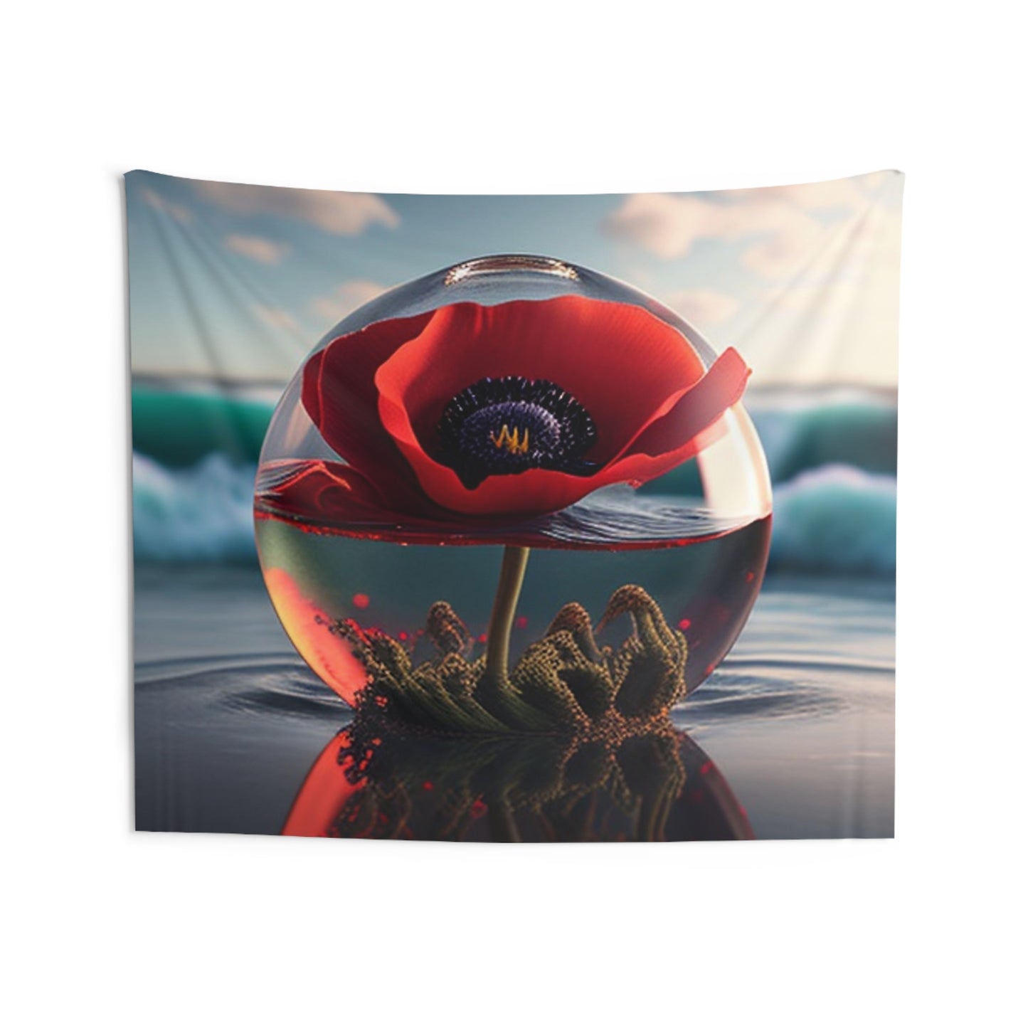 Indoor Wall Tapestries Red Anemone in a Vase 4