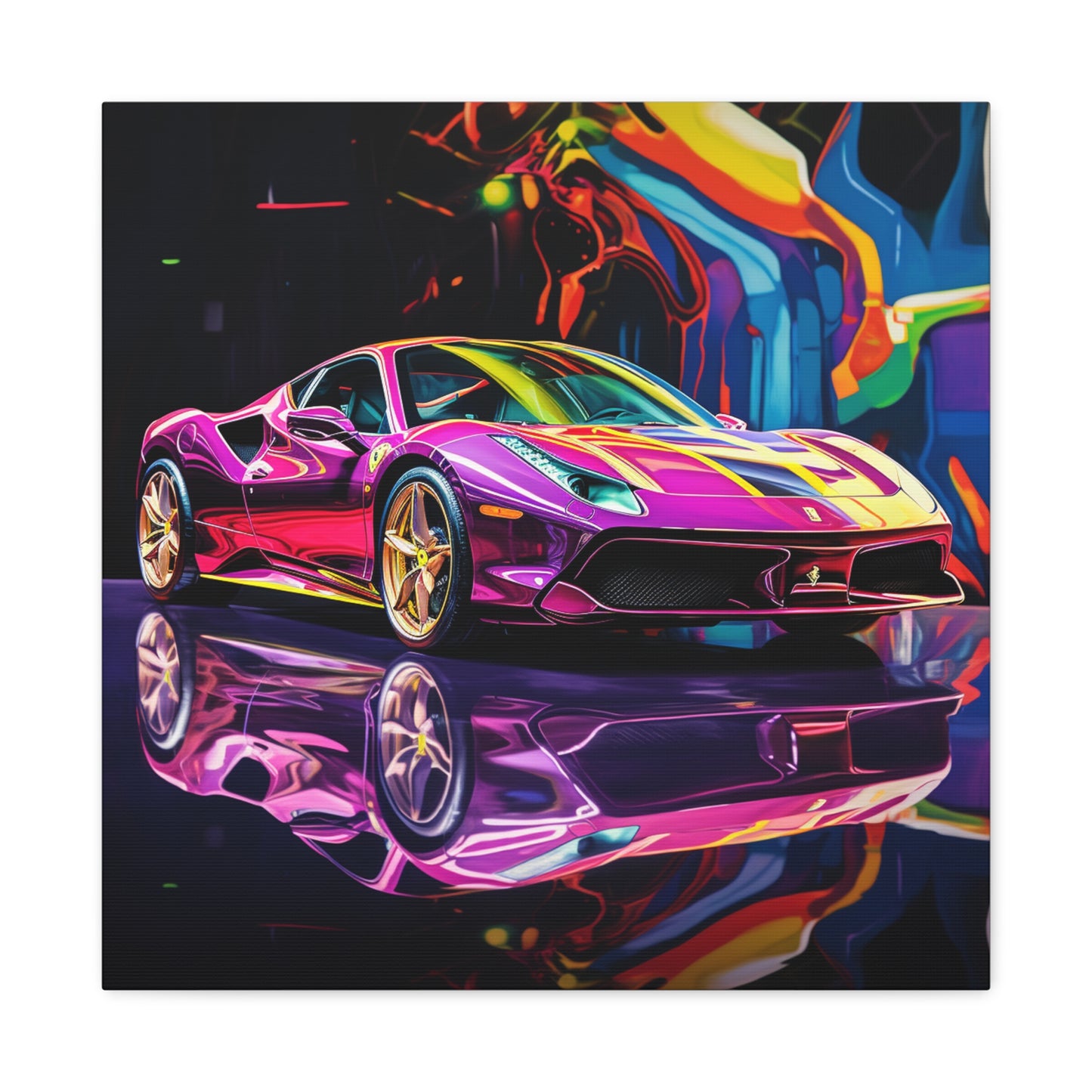 Canvas Gallery Wraps Pink Macro Ferrari 2