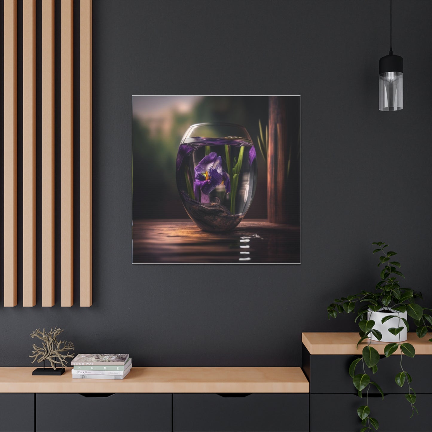Canvas Gallery Wraps Purple Iris in a vase 4