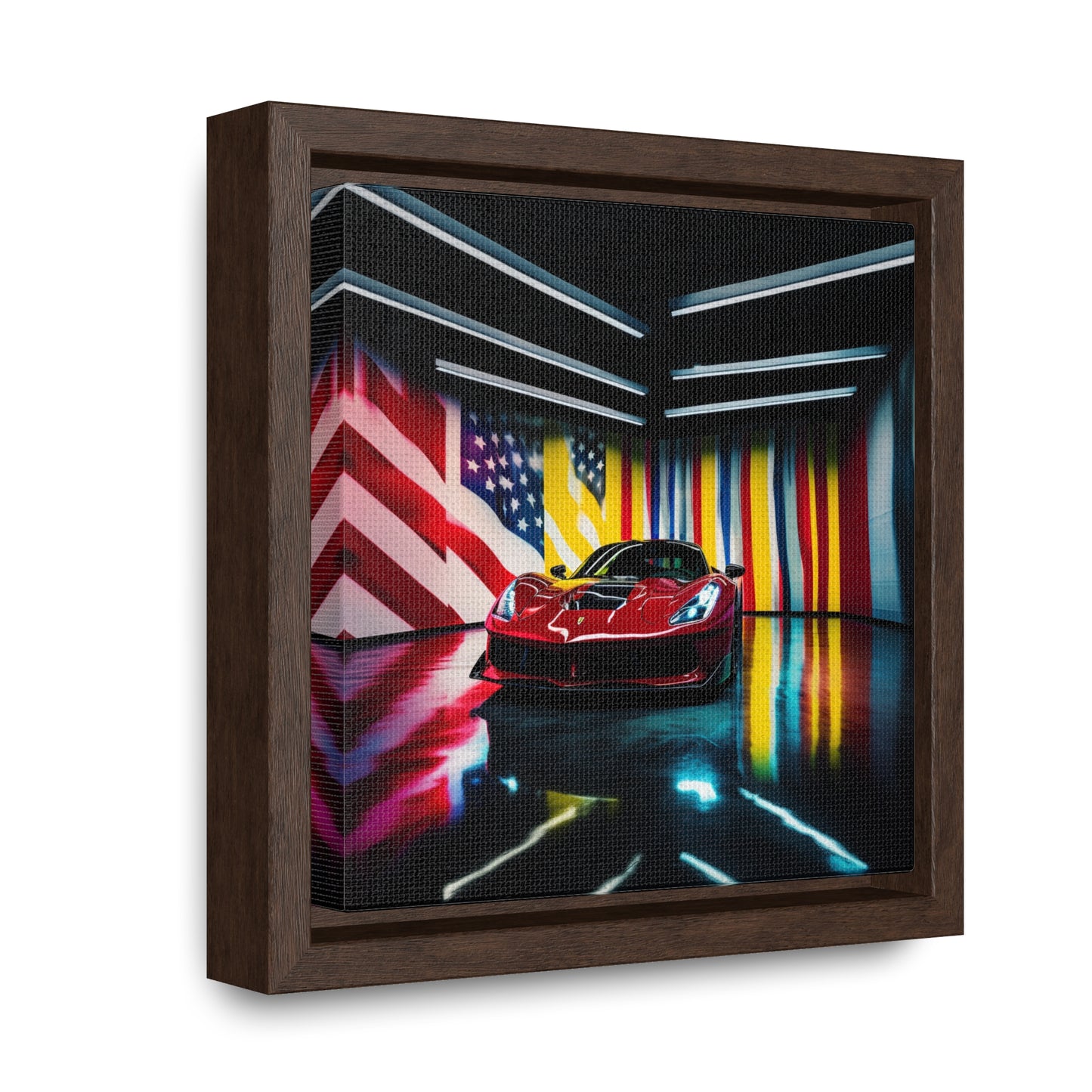 Gallery Canvas Wraps, Square Frame Macro Flag Ferrari 2