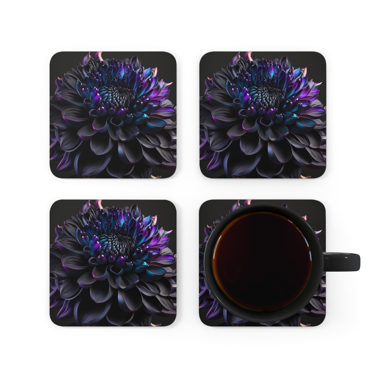 Corkwood Coaster Set Dahlia Purple 2